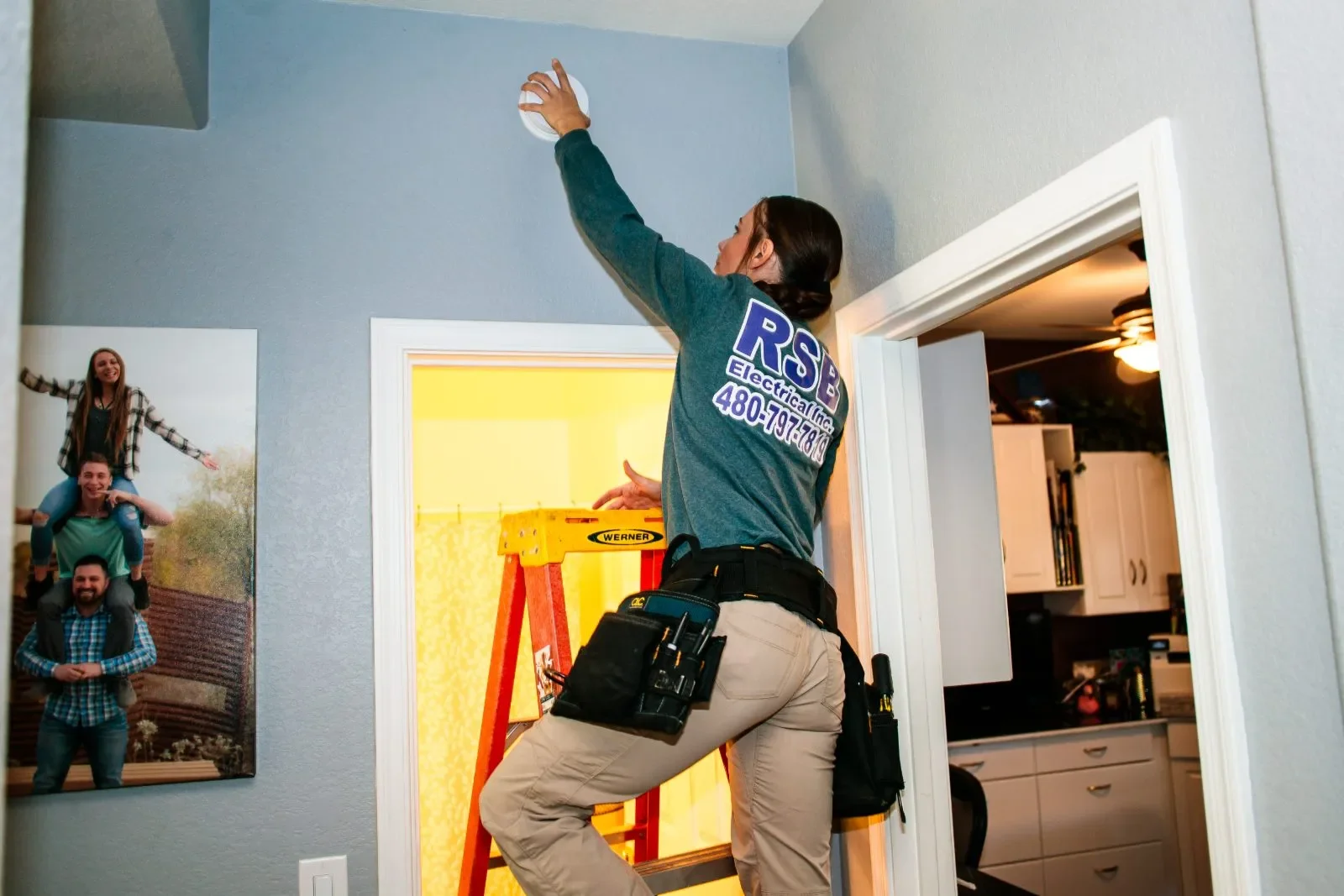 Electrician hallway circuit work — RSB Electrical, Mesa AZ