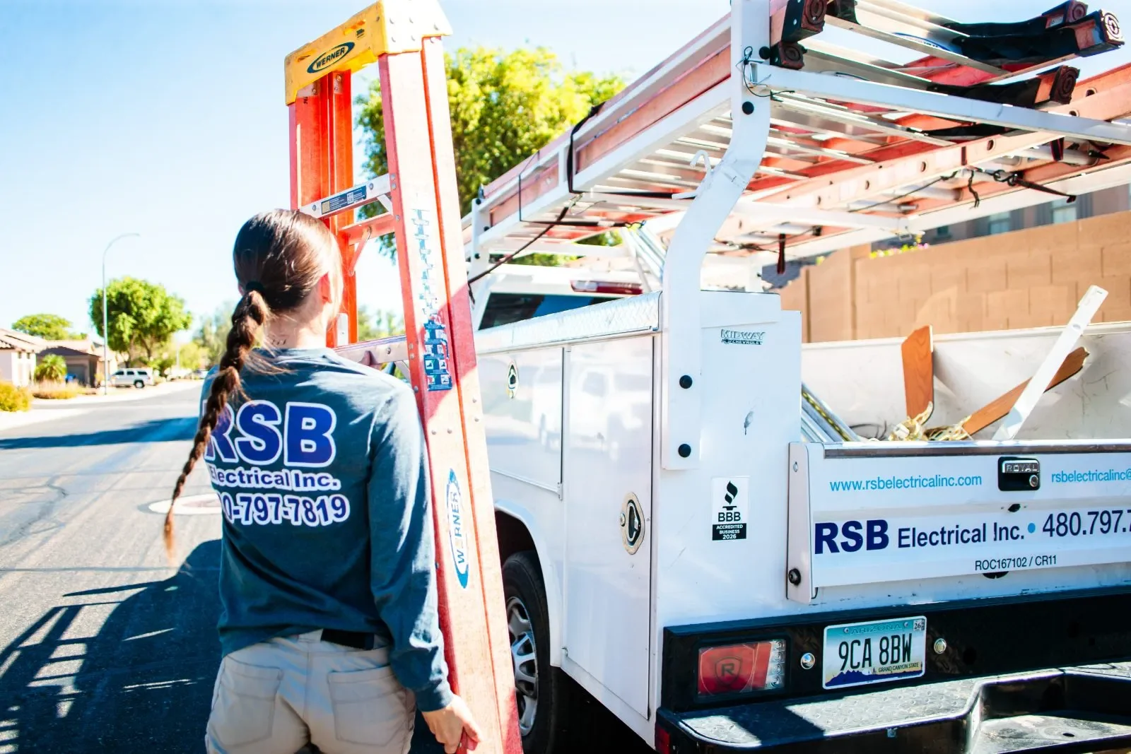 RSB service truck ladder roc license