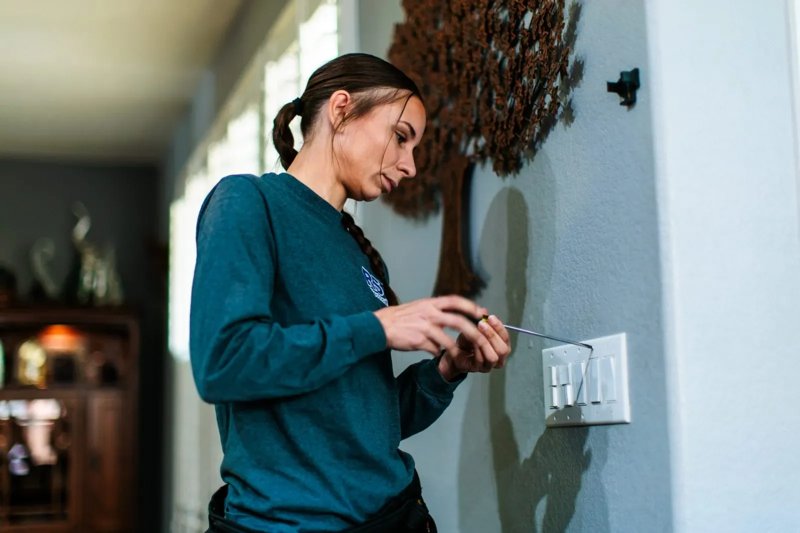 Switch plate replacement hallway — RSB Electrical, Mesa AZ