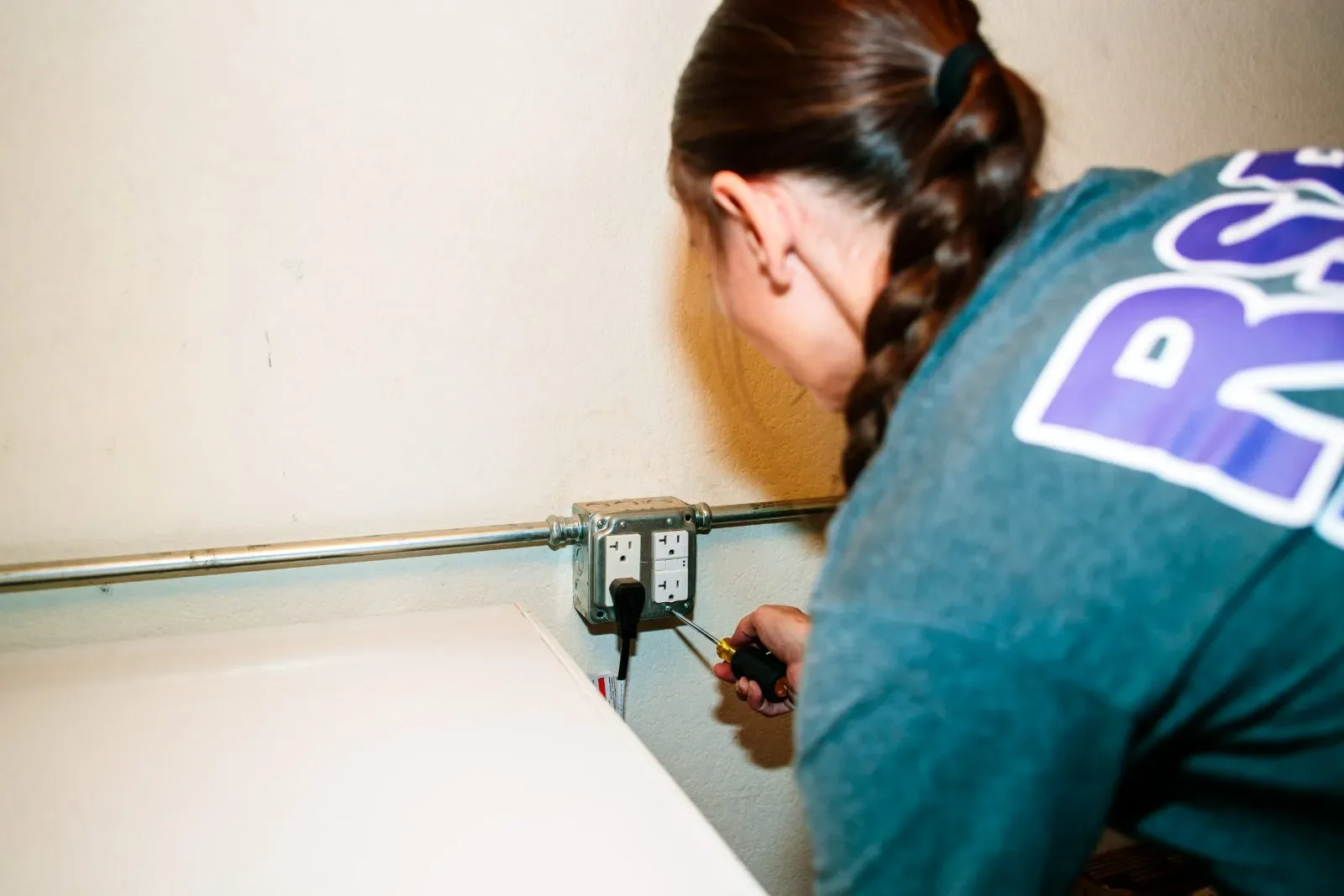 Exterior conduit run stucco wall — RSB Electrical, Mesa AZ