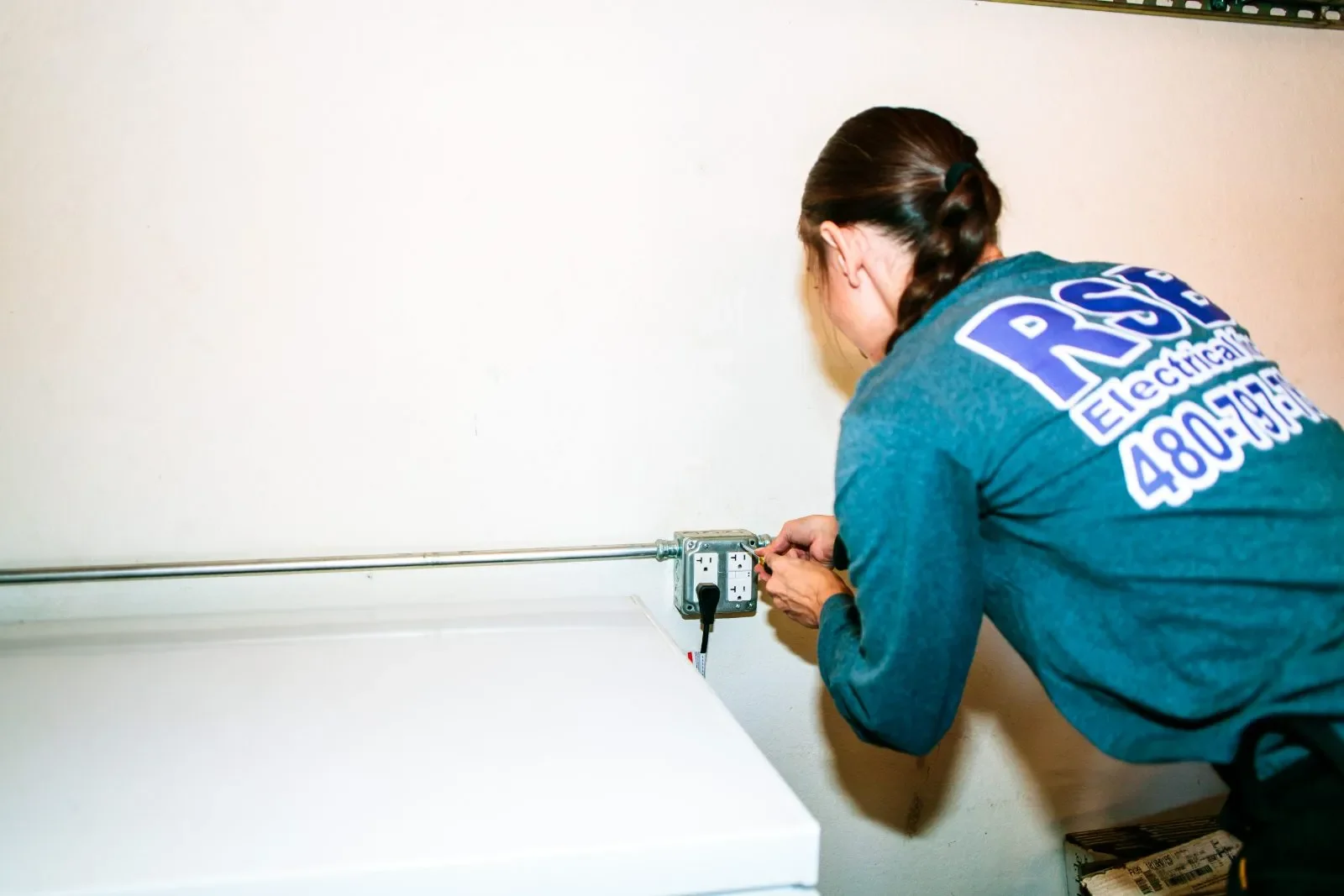 Electrician running new wire run — RSB Electrical, Mesa AZ