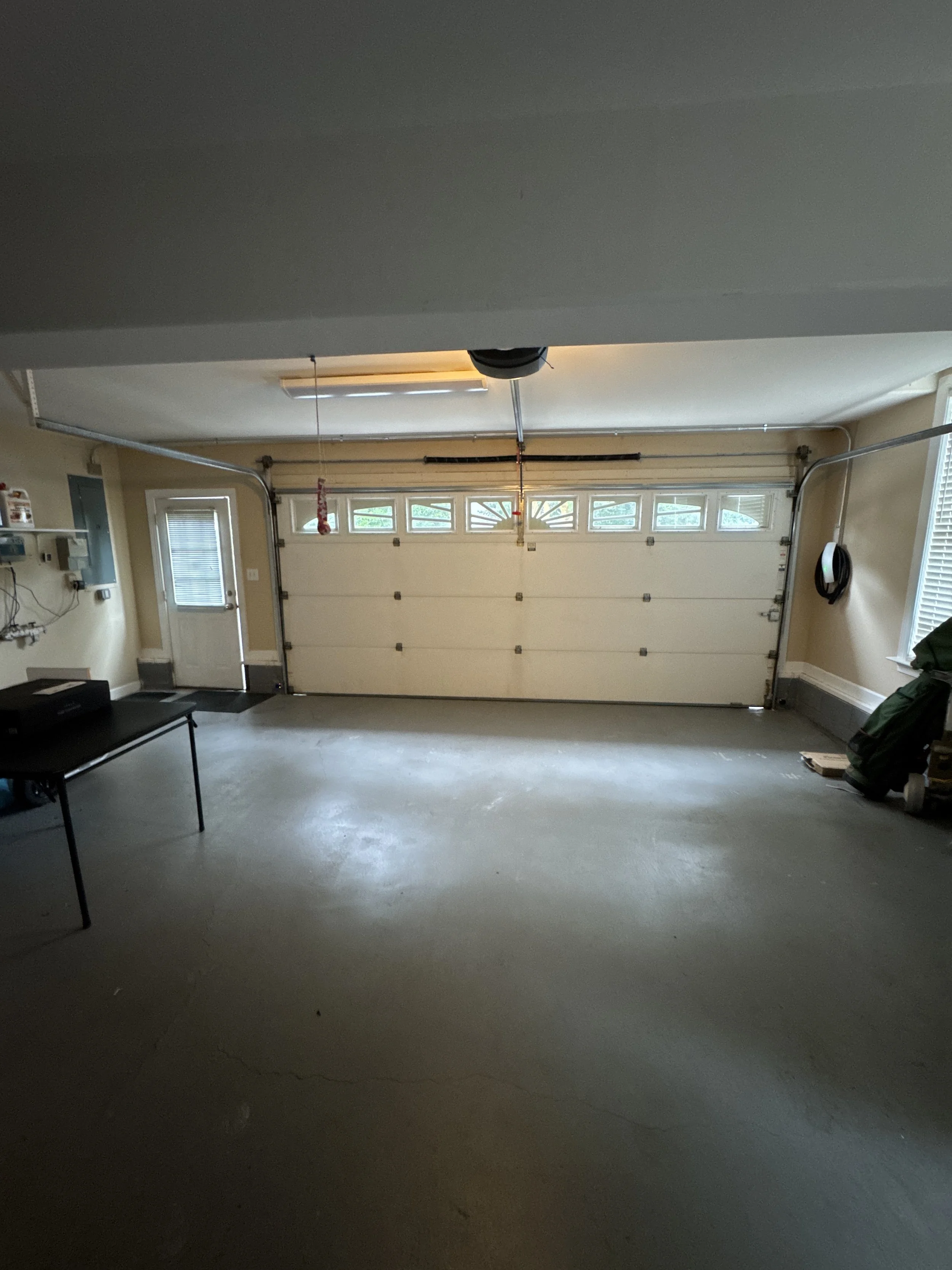 Attached garage of a Norfolk, VA home seen from inside