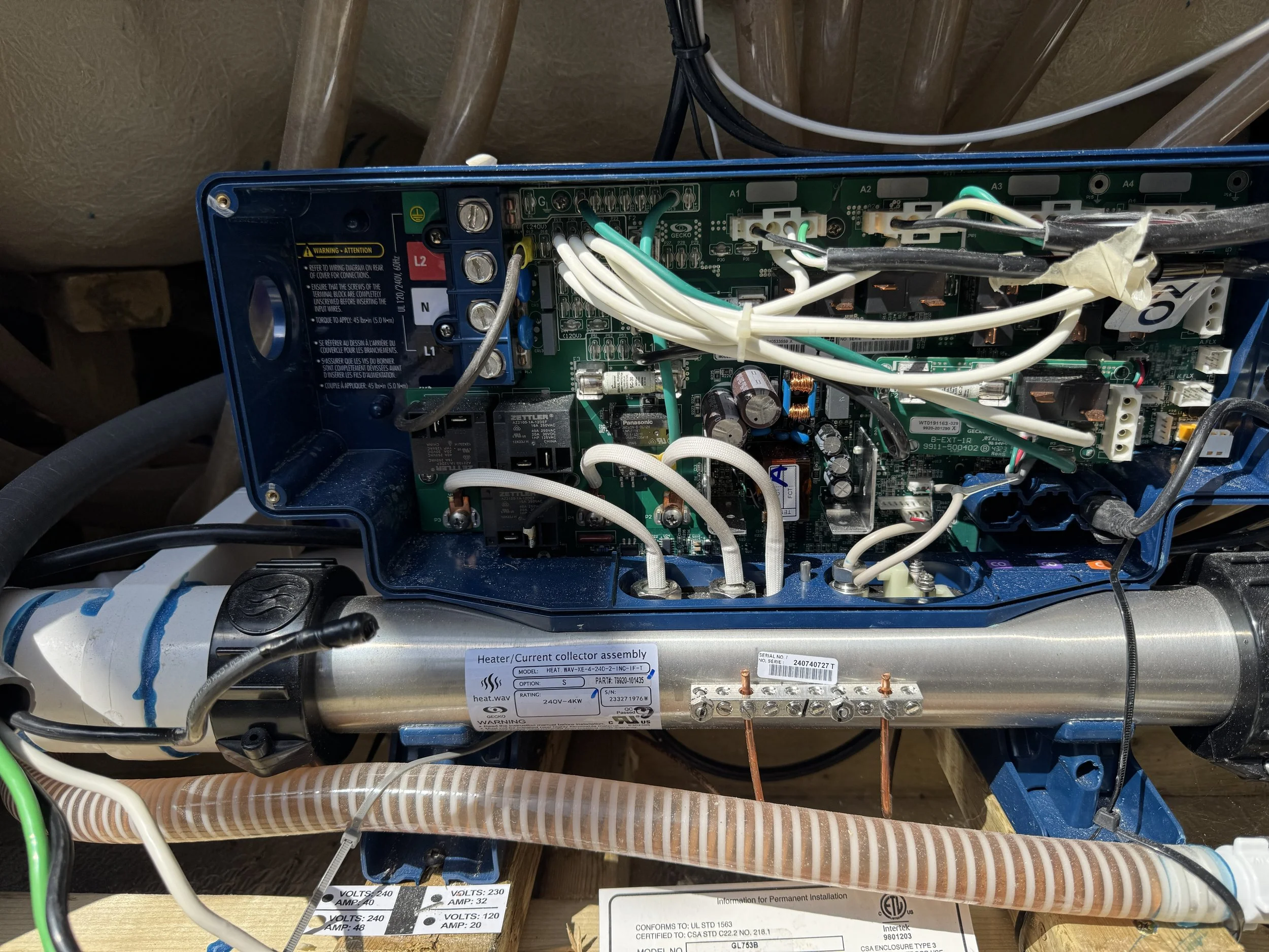 Spa pack wiring completed by Castles Electrical in Portsmouth, VA