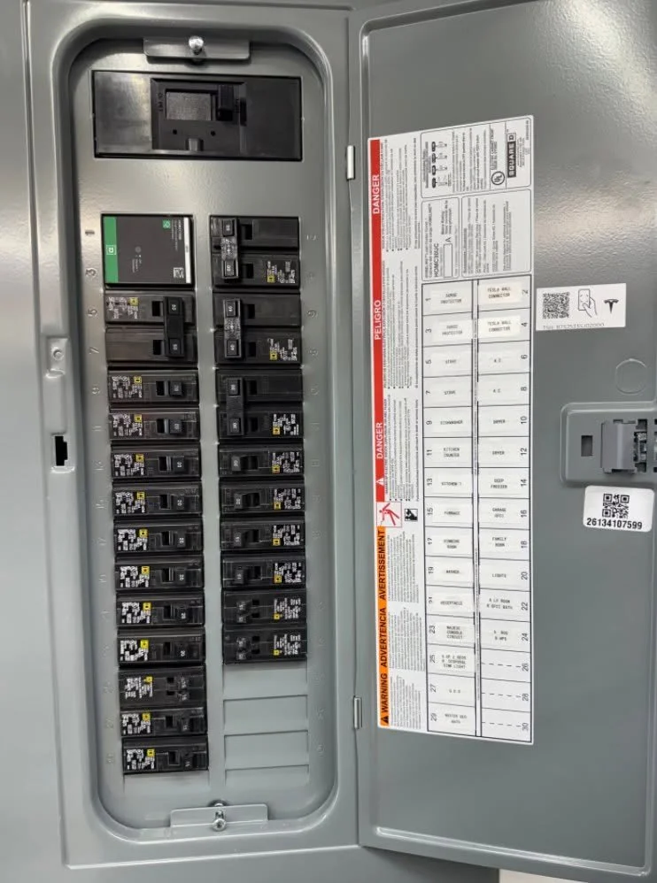 Panel with its breaker directory filled in at a Suffolk, VA home