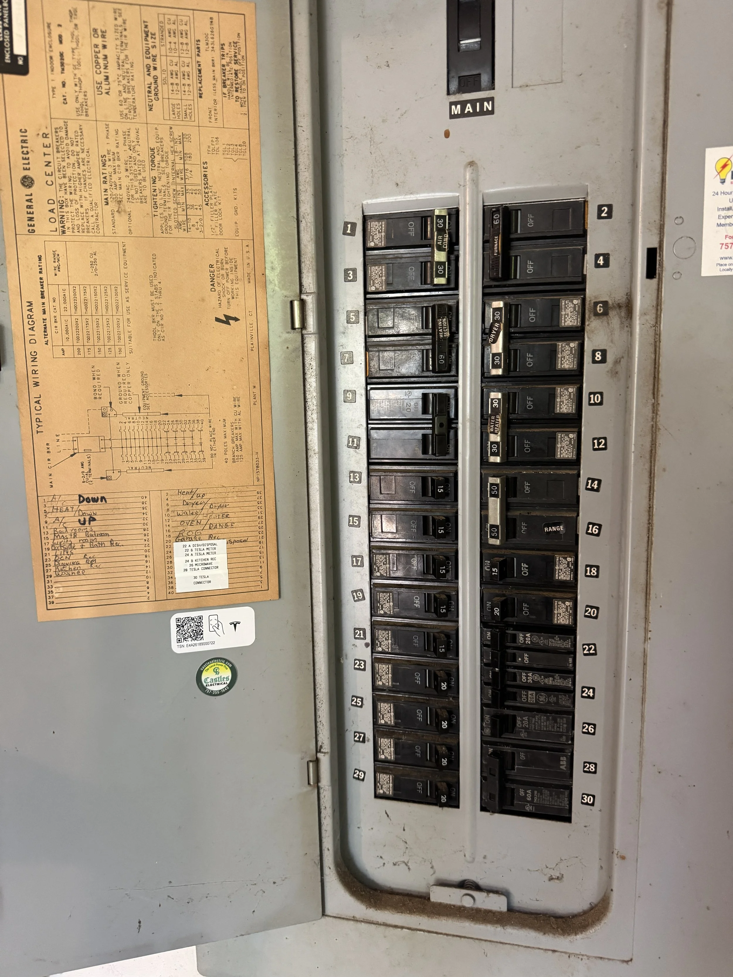 Older Portsmouth, VA panel checked for room before pool circuits are quoted