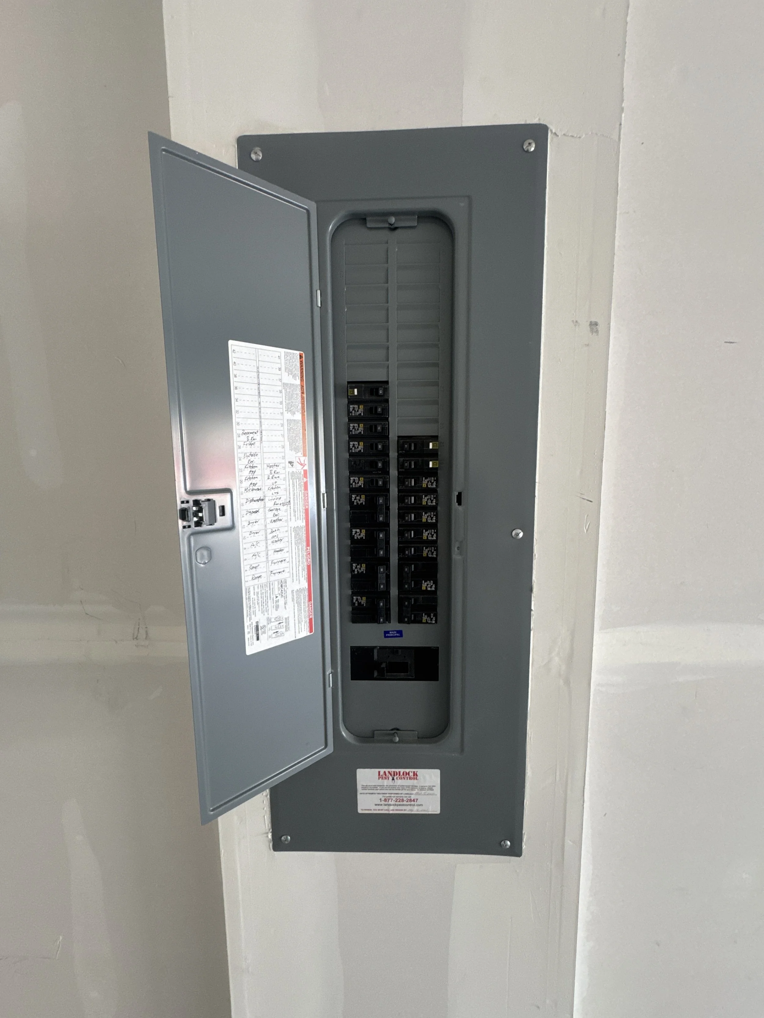 Replacement breaker panel inspected by the City of Suffolk, VA