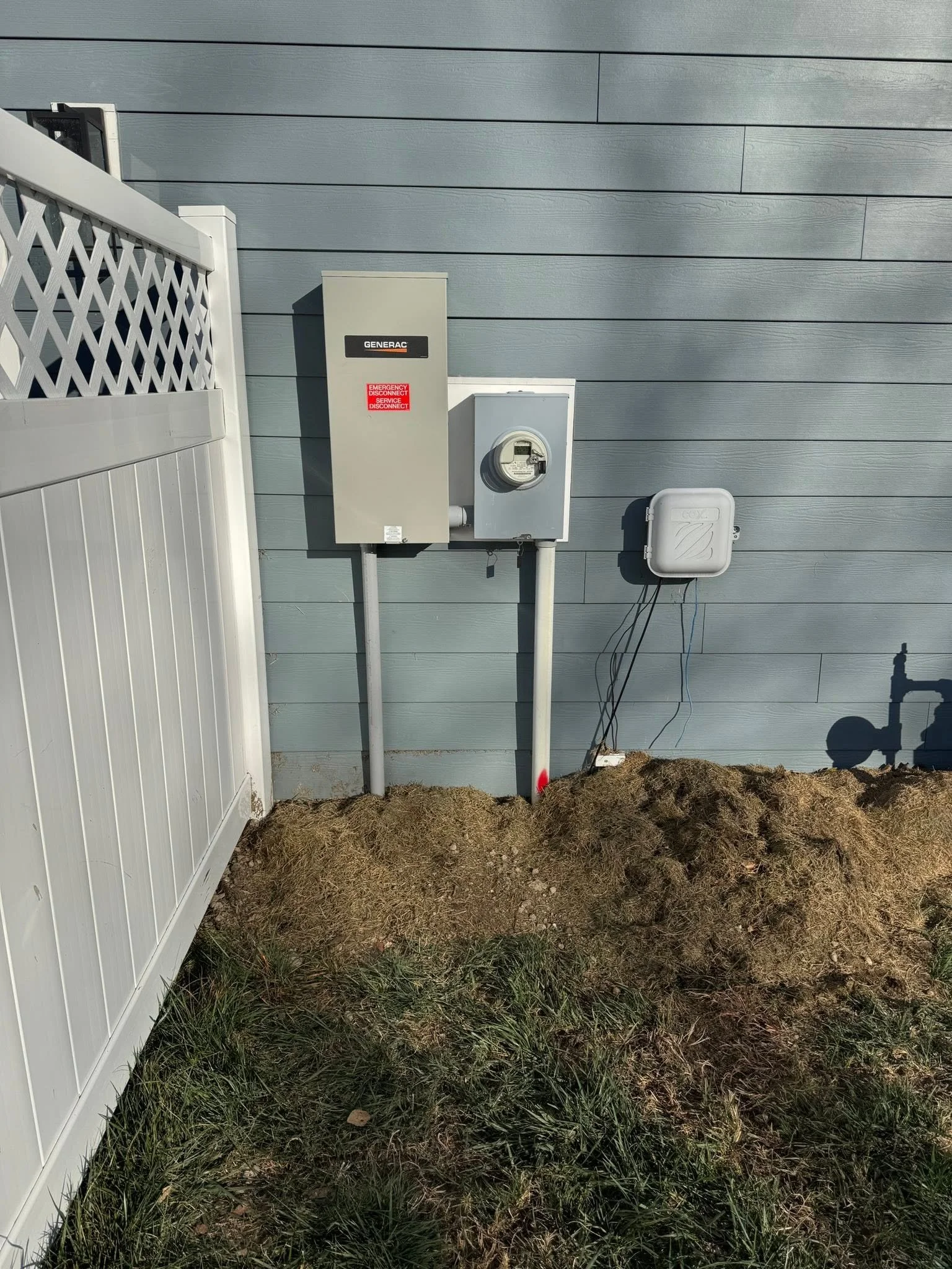 Transfer switch set beside the meter with the generator feed run in, Suffolk, VA
