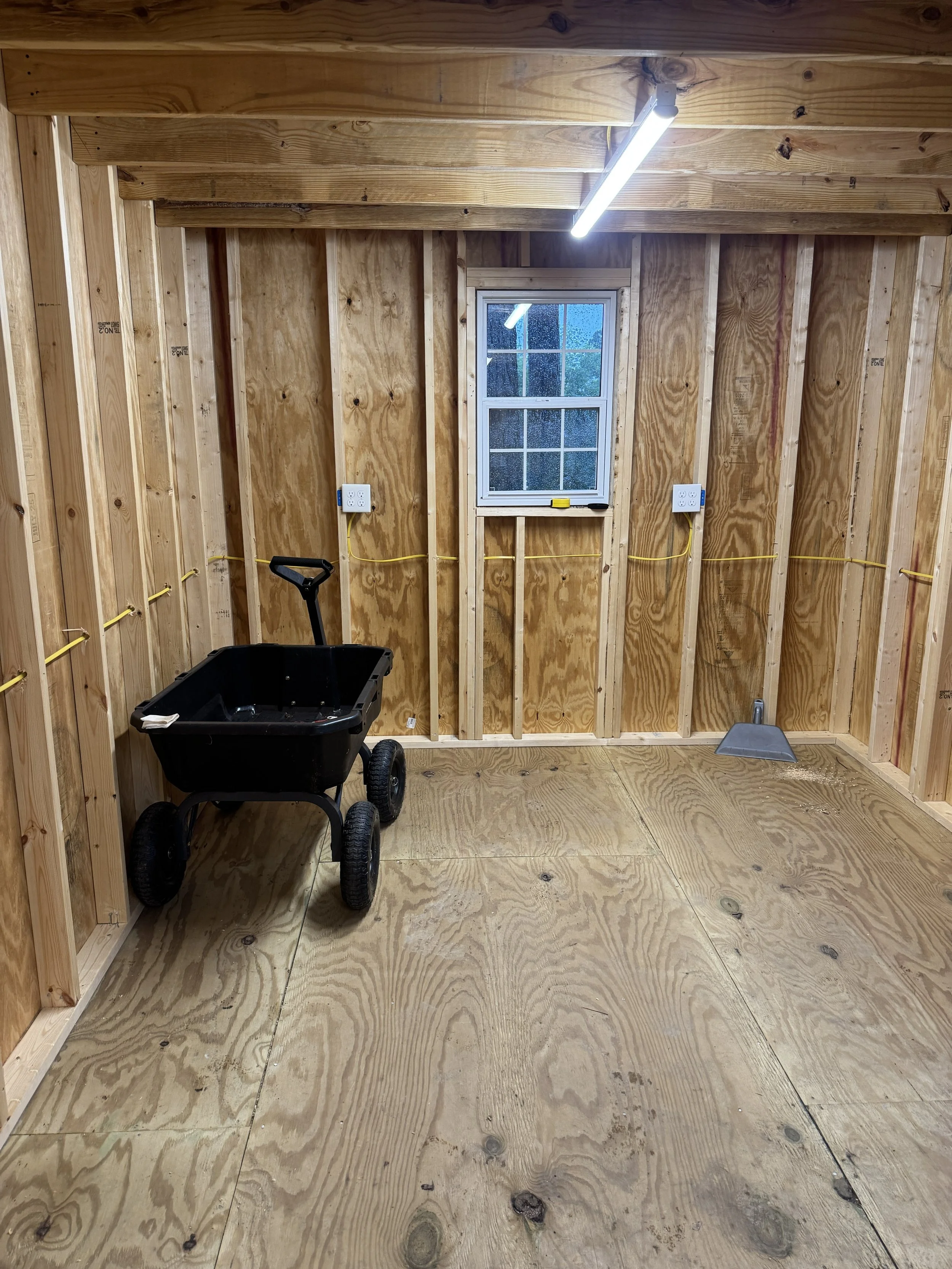 Receptacles and switches added inside a shed in Chesapeake, VA