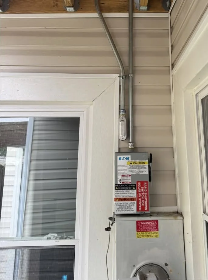 Disconnect fitted on a conduit run inside a Portsmouth, VA home