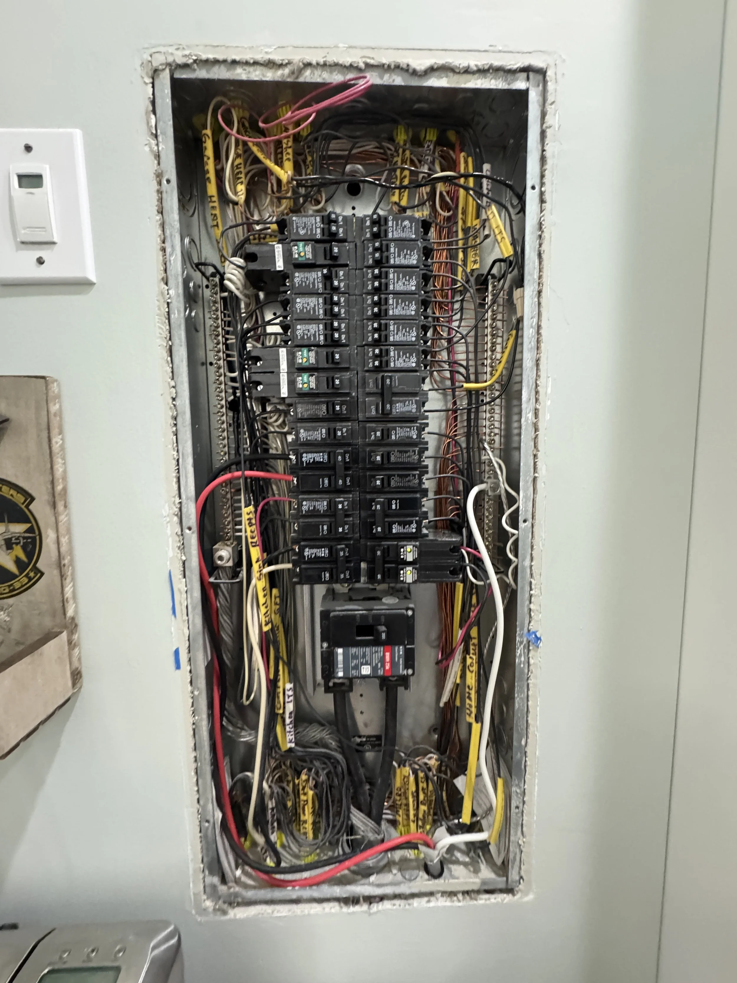 Older Norfolk, VA panel with circuits added in stages over the decades