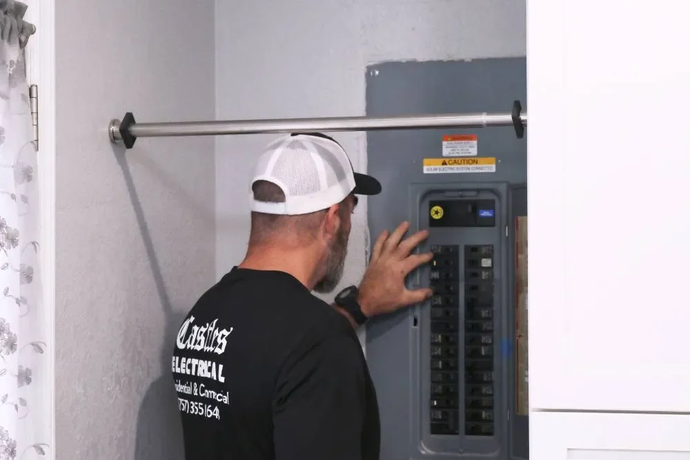 Castles Electrical electrician at a Suffolk, VA panel