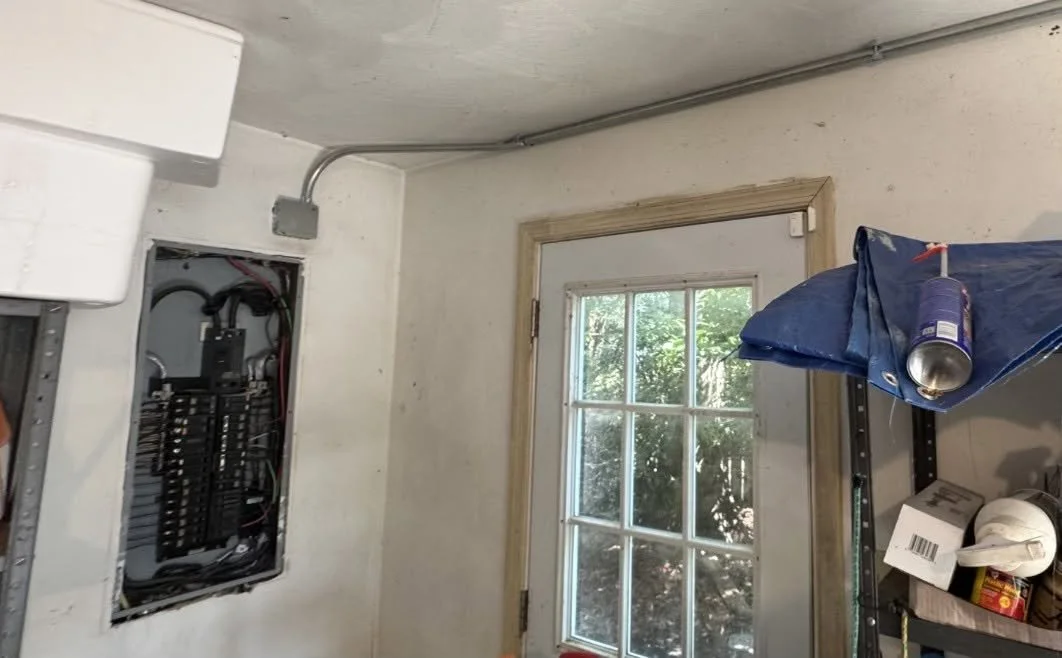 Panel facing into a finished room in a Norfolk, VA addition