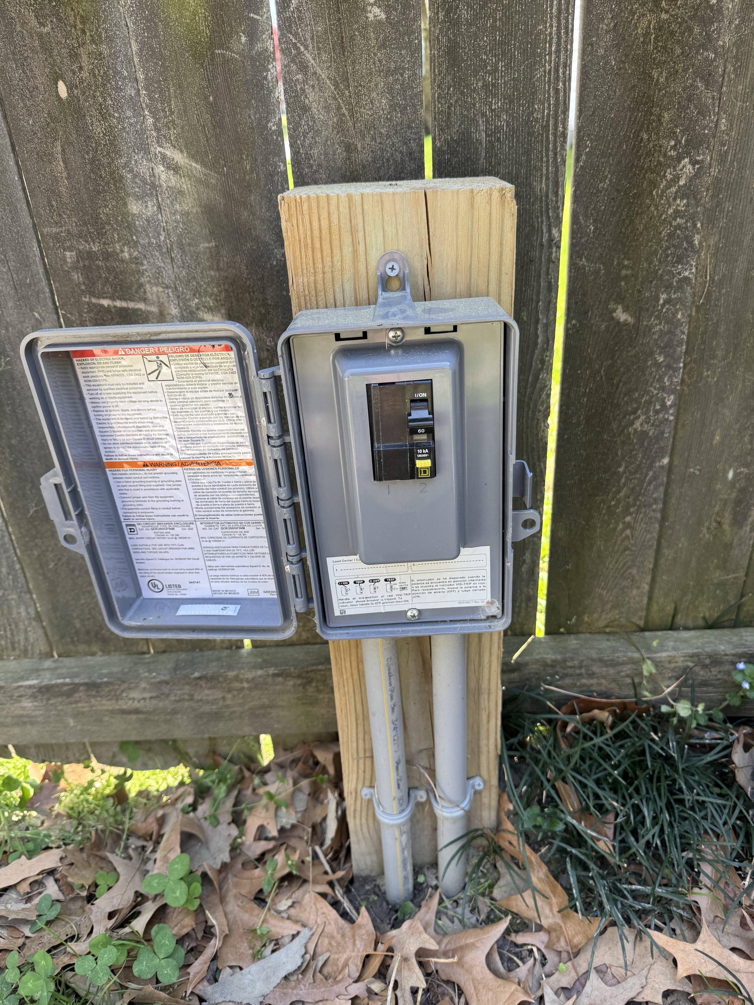 Weatherproof maintenance disconnect mounted within sight of pool equipment in Chesapeake, VA