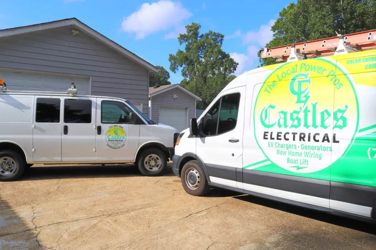 Castles Electrical van on a Chesapeake, VA driveway