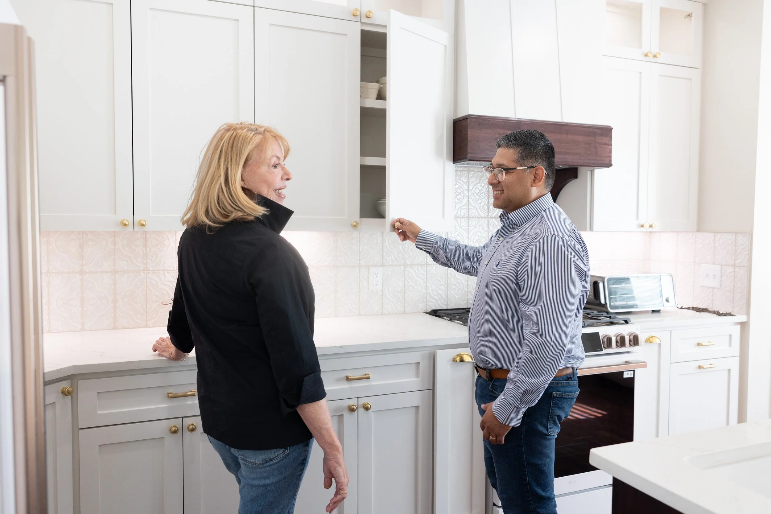 Joel meeting with a homeowner