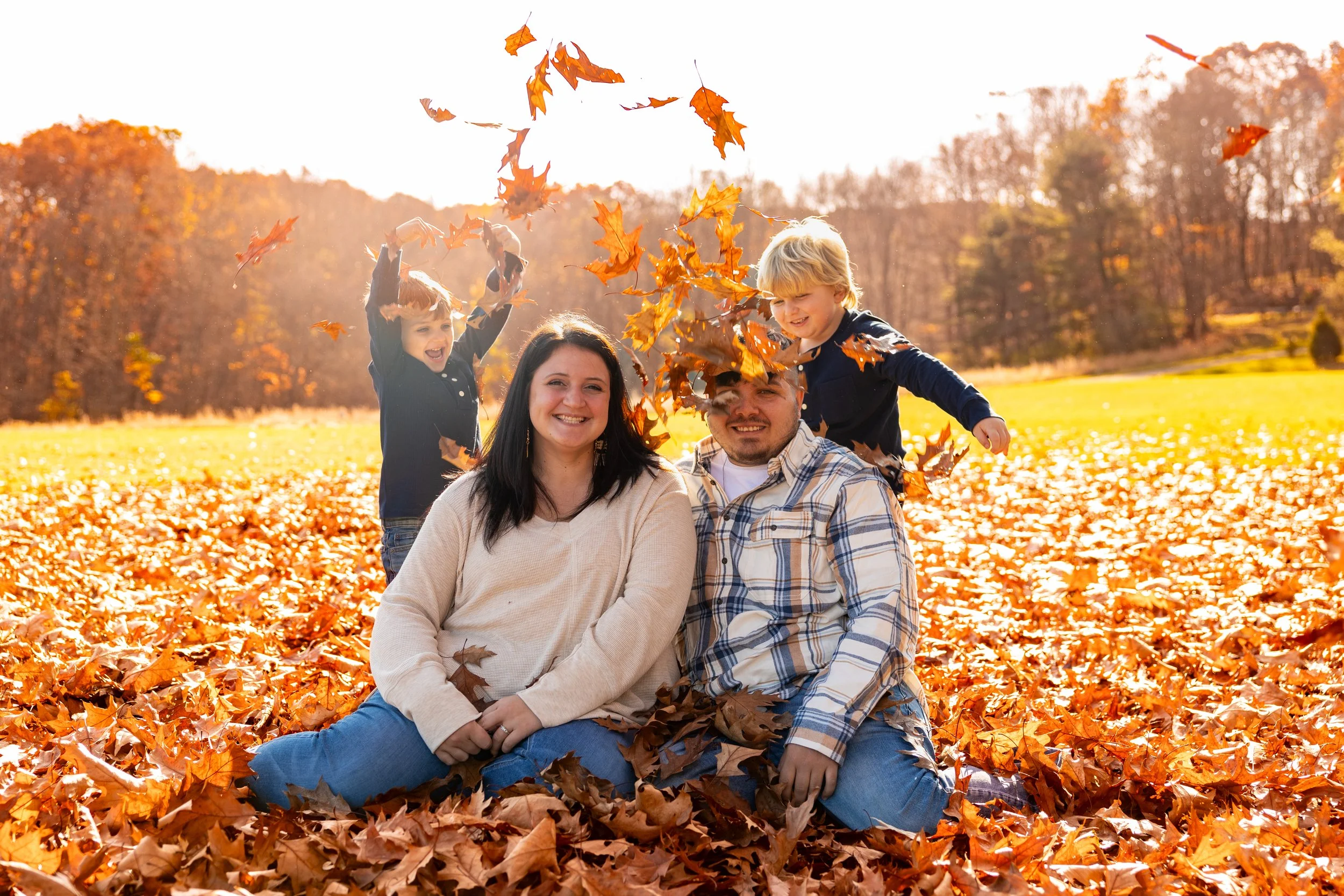 Family enjoying a portrait session