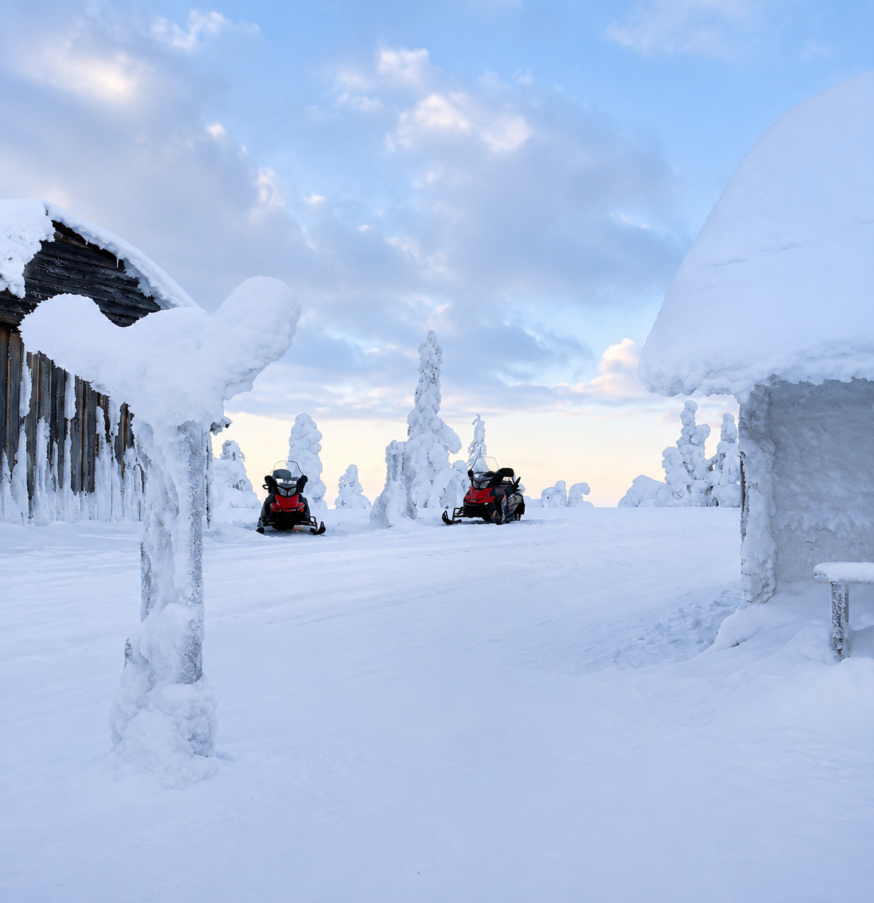 Snøscooter i Lapland