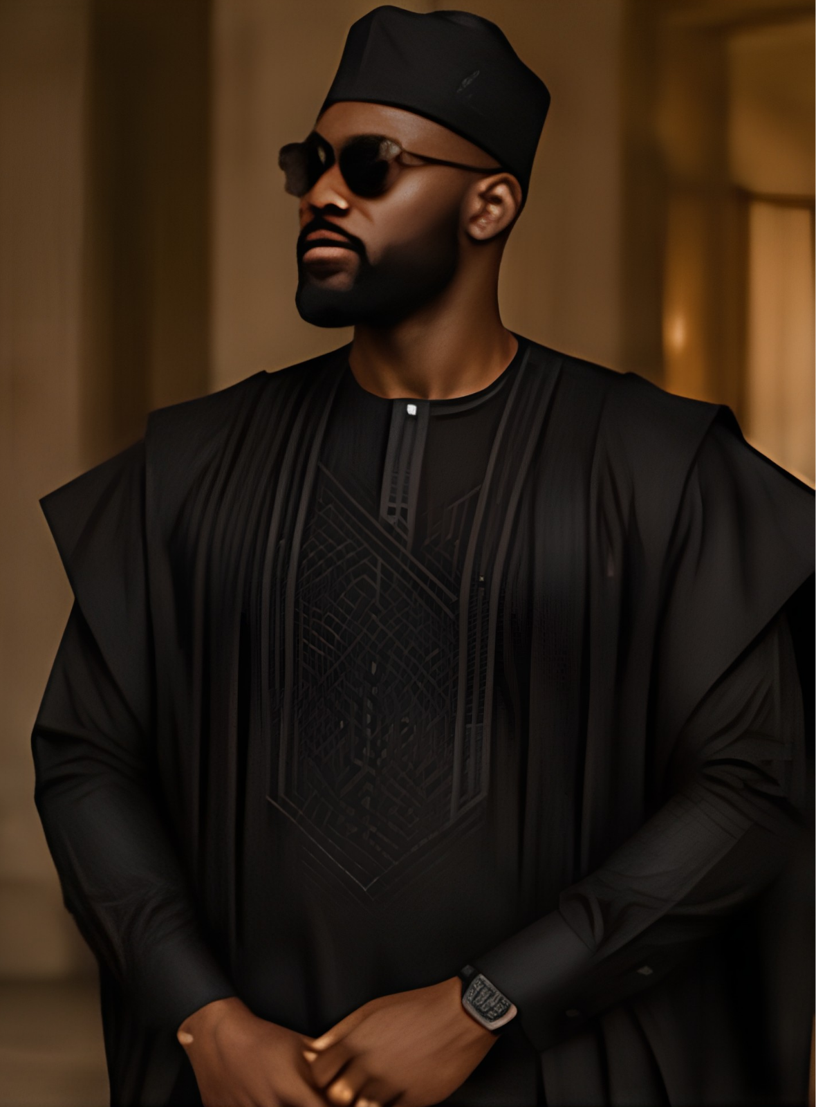House of Leemarh dress code look: Black Agbada