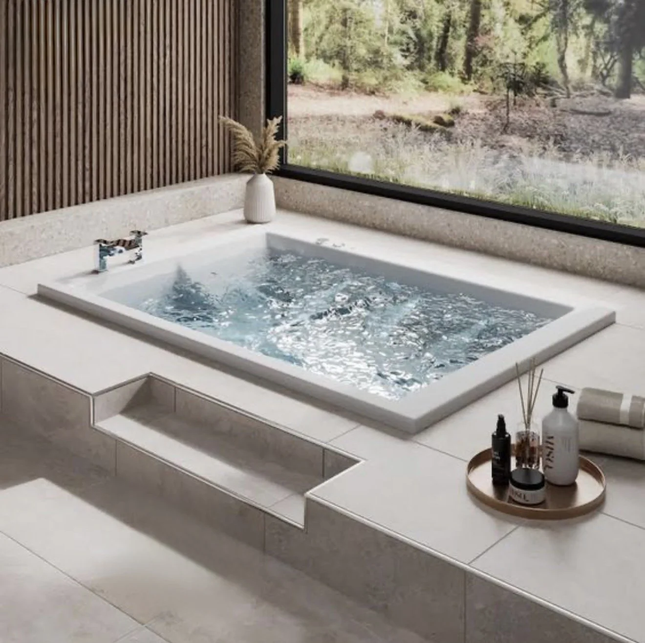 Warm, inviting bathroom interior