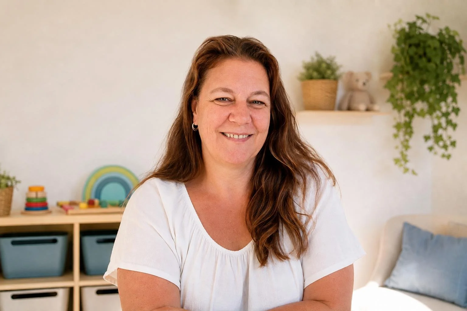 Andrea Bär in den liebevoll gestalteten Räumen der Aqua Bärchen
