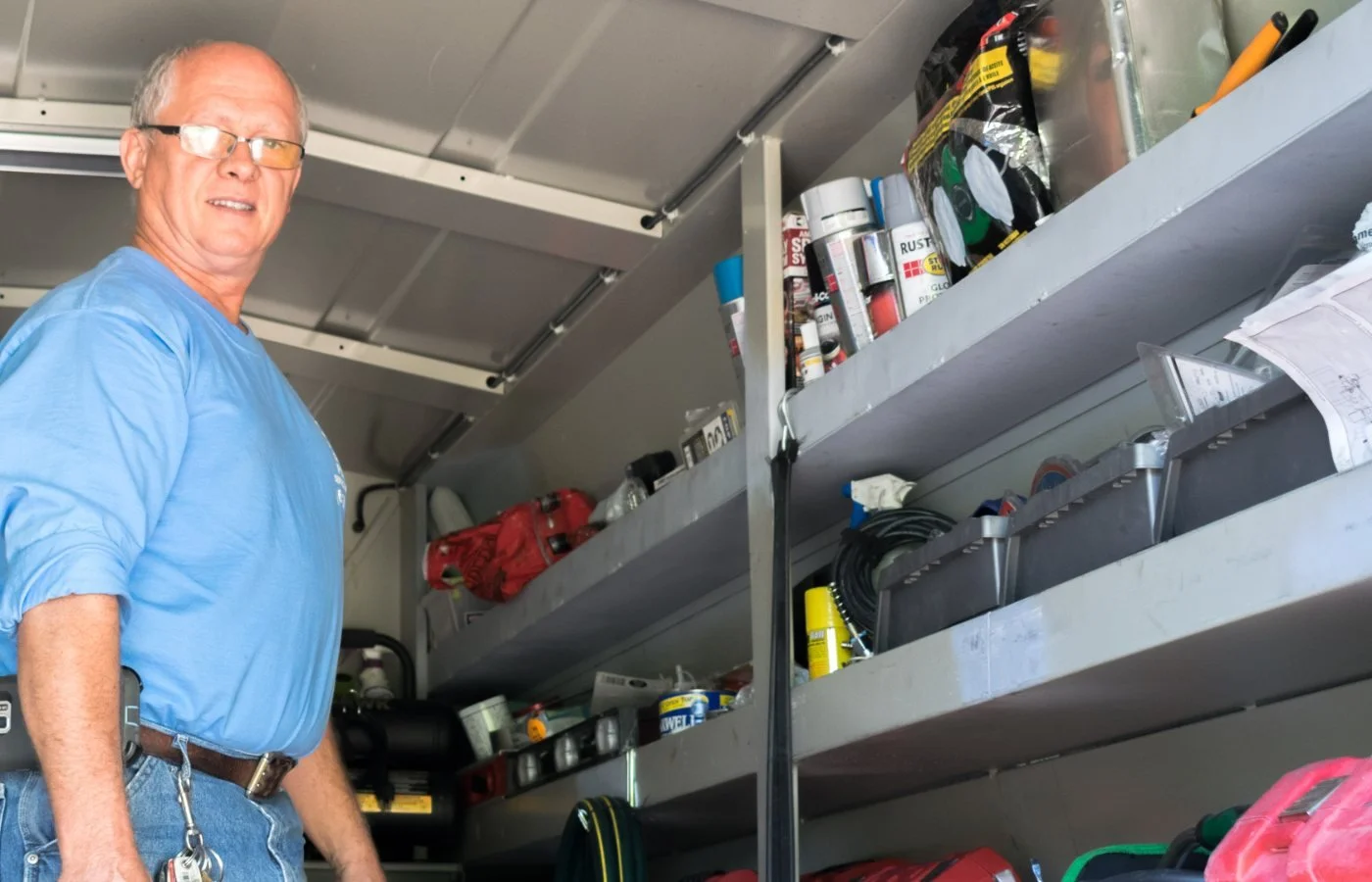Pavel Farcas of American Discount Plumbing outside a Deer Valley home.