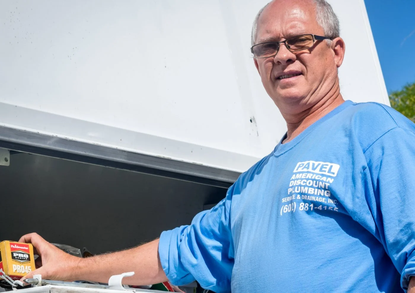 Pavel Farcas of American Discount Plumbing on a Phoenix appliance gas line job.
