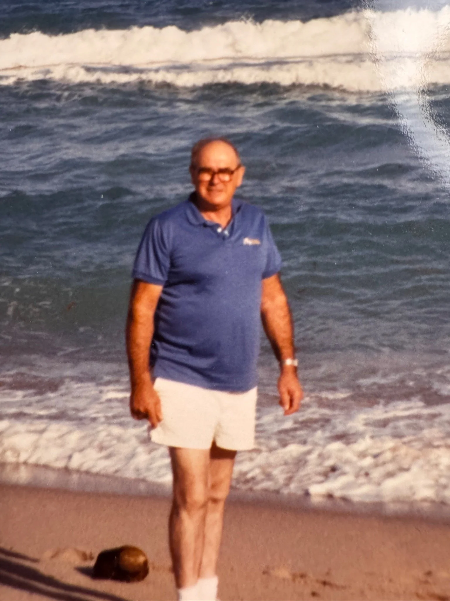 Jacob’s grandfather pictured by the ocean