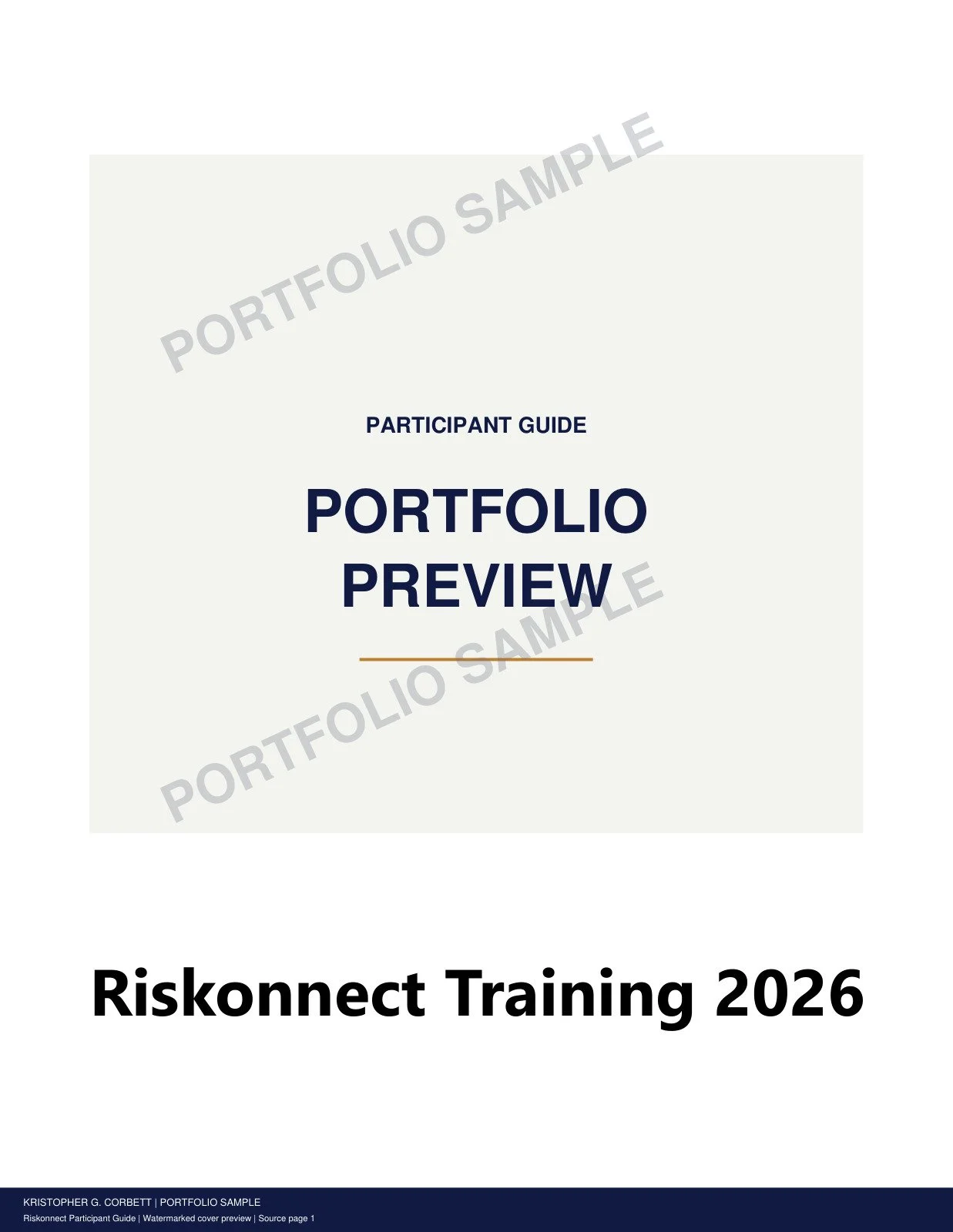 Watermarked Riskonnect Training 2026 cover with company branding obscured