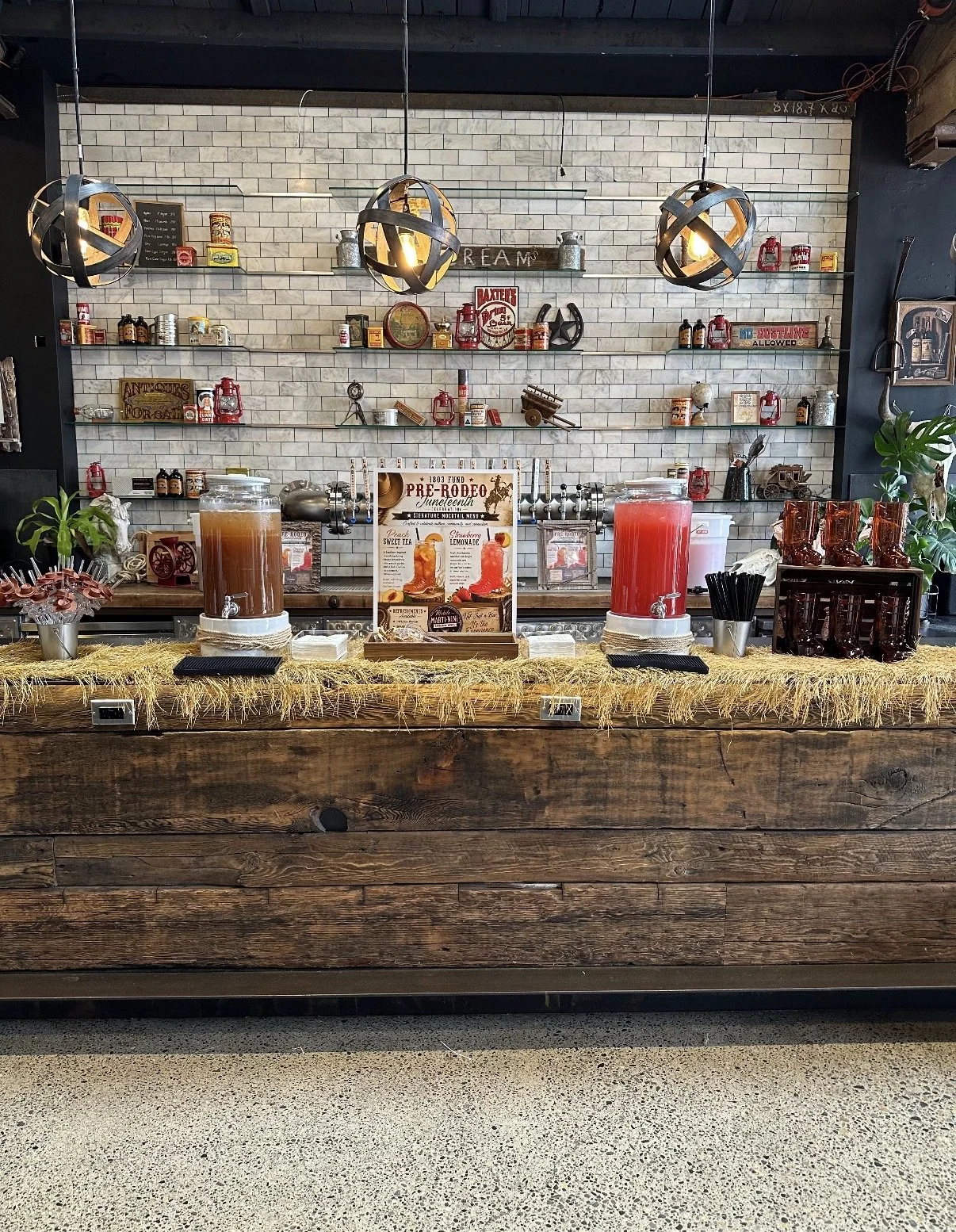 Western themed cocktail and mocktail display by Marti NiNi