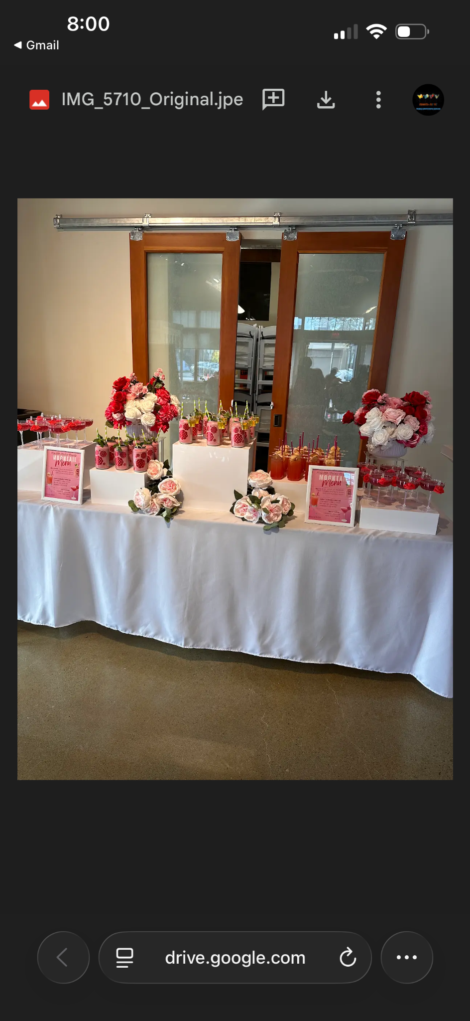 Pink Marti NiNi beverage display