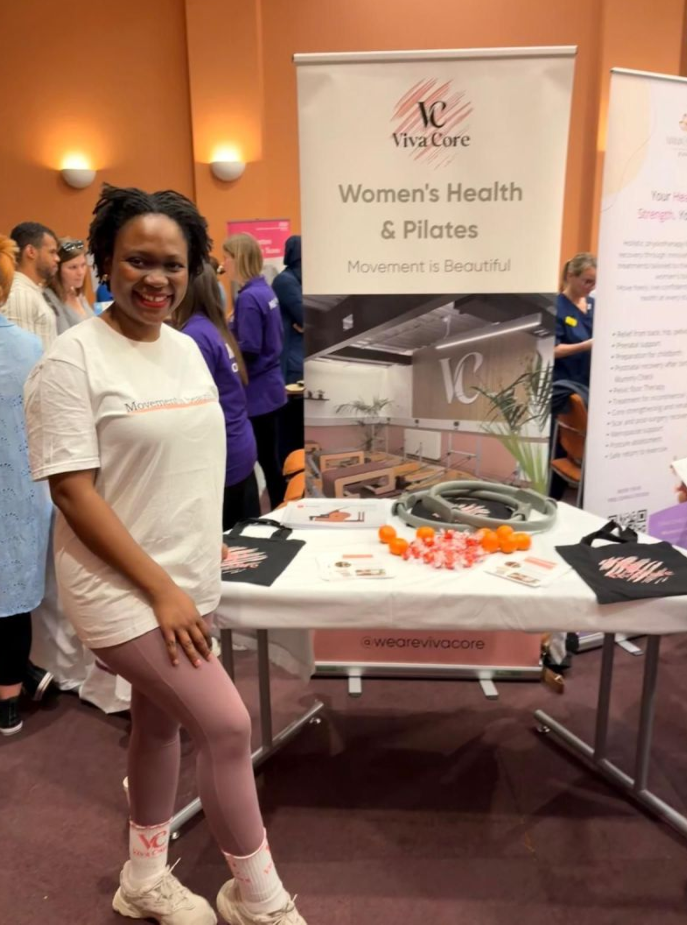 Joyce at the Viva Core stand at the maternity roadshow
