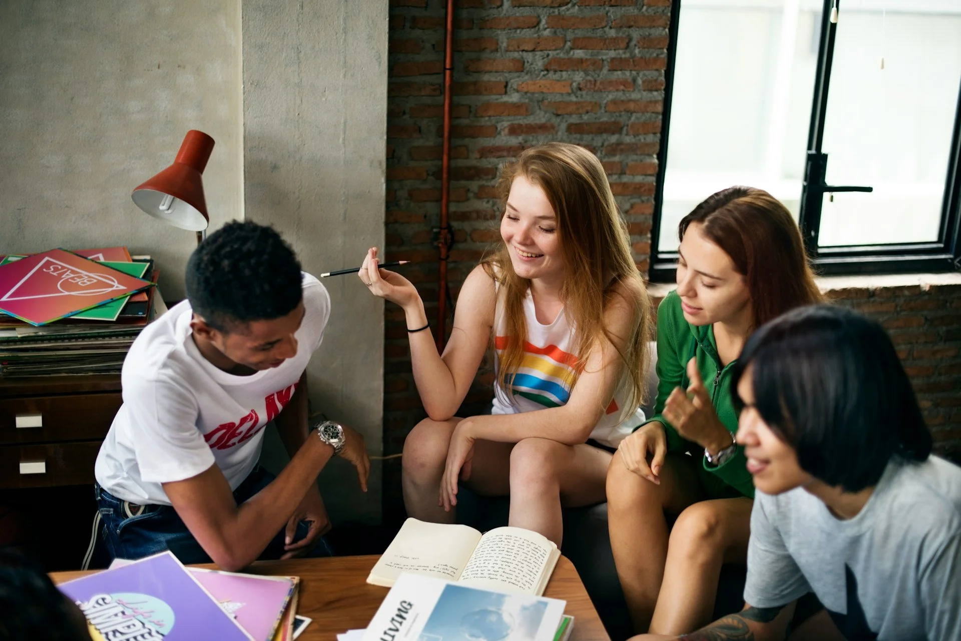 Teens working on homework together, North County San Diego