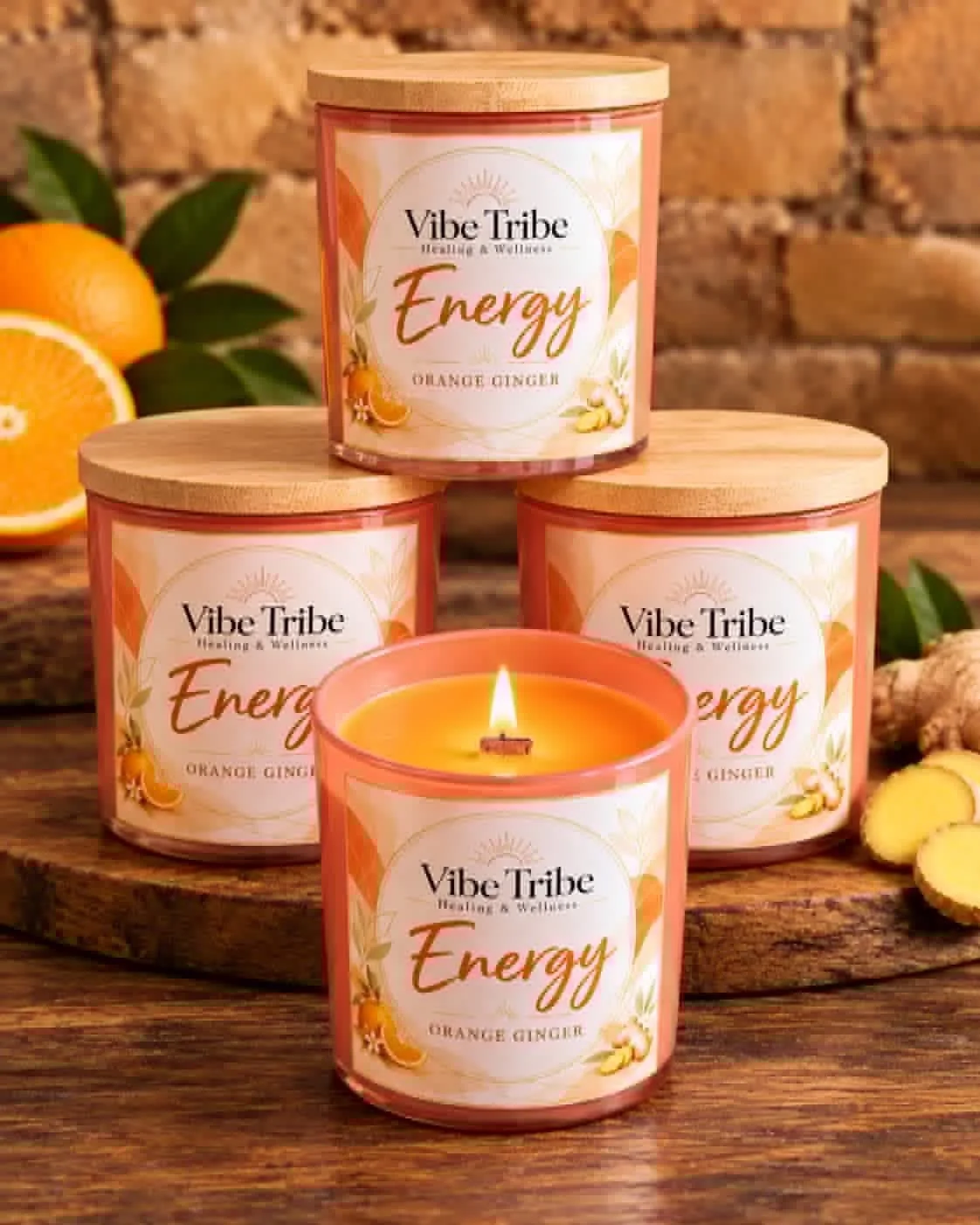 Vibe Tribe Energy Orange Ginger candles