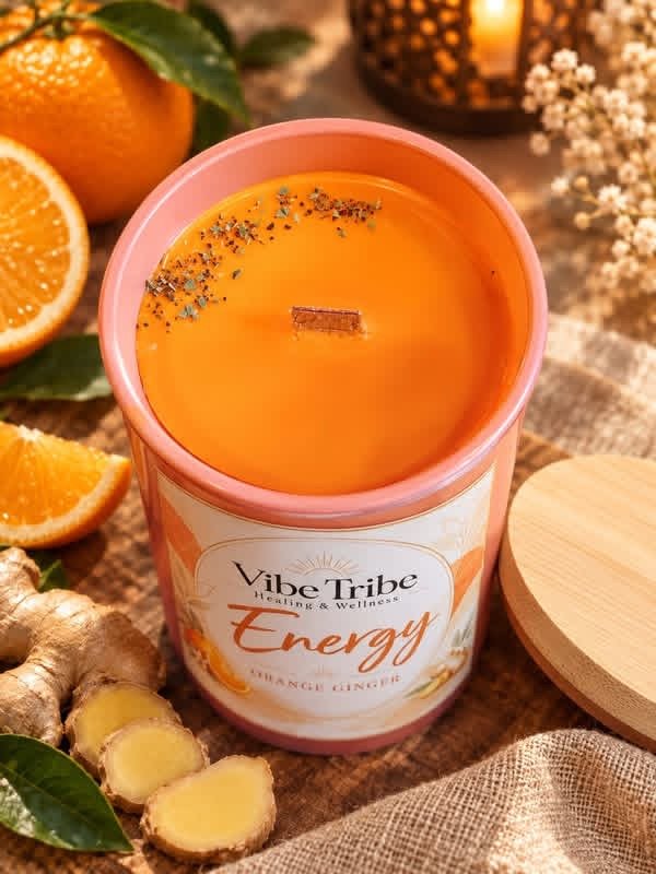 Energy Orange Ginger candle detail
