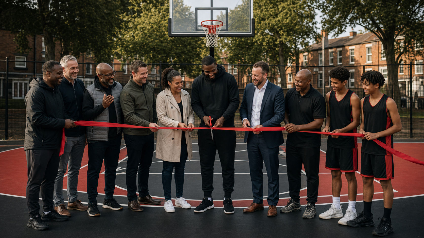 Liverpool community basketball court opening
