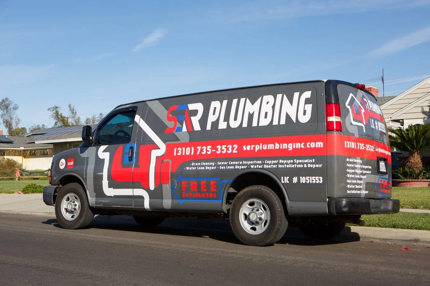 Drain machine on a Ser Plumbing job in Southeast LA County