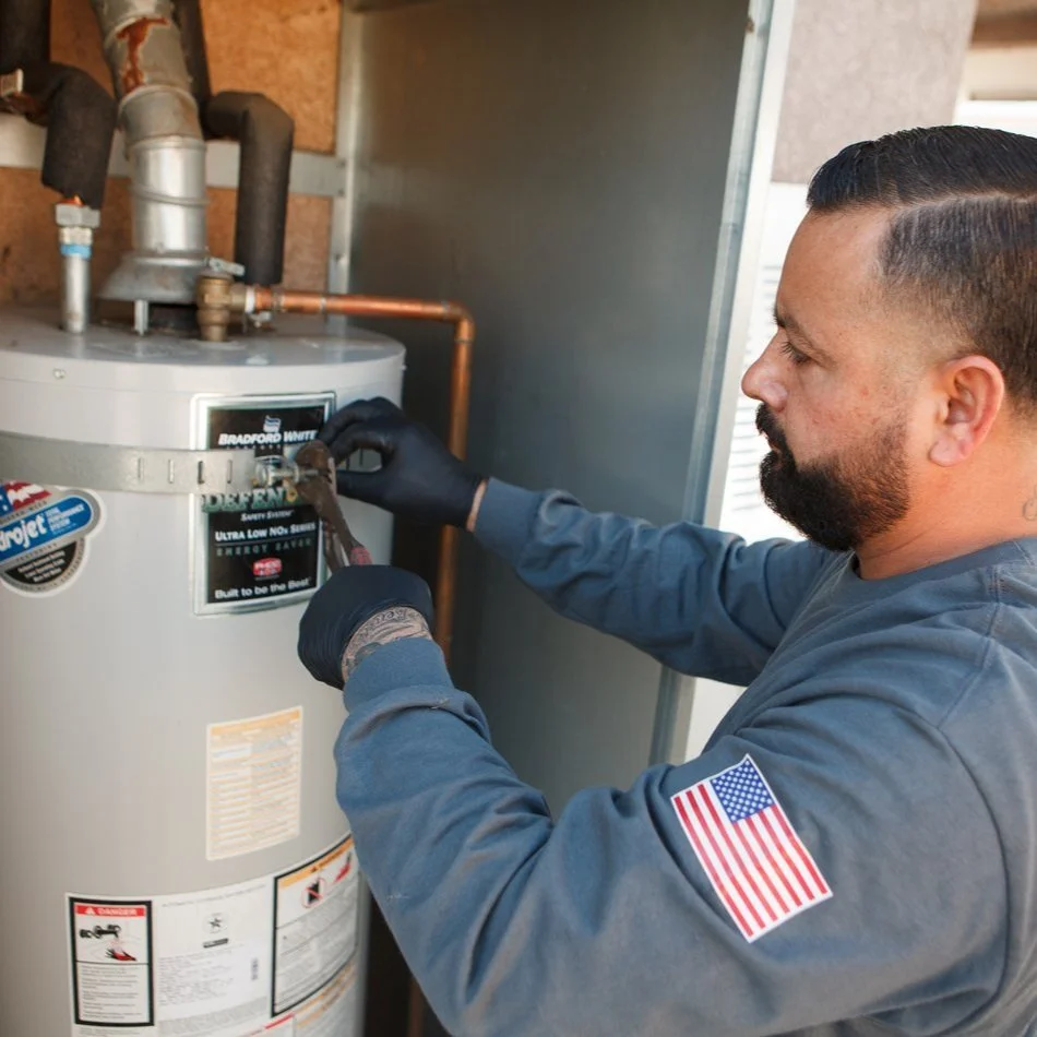 Ser Plumbing plumber working on a residential supply line