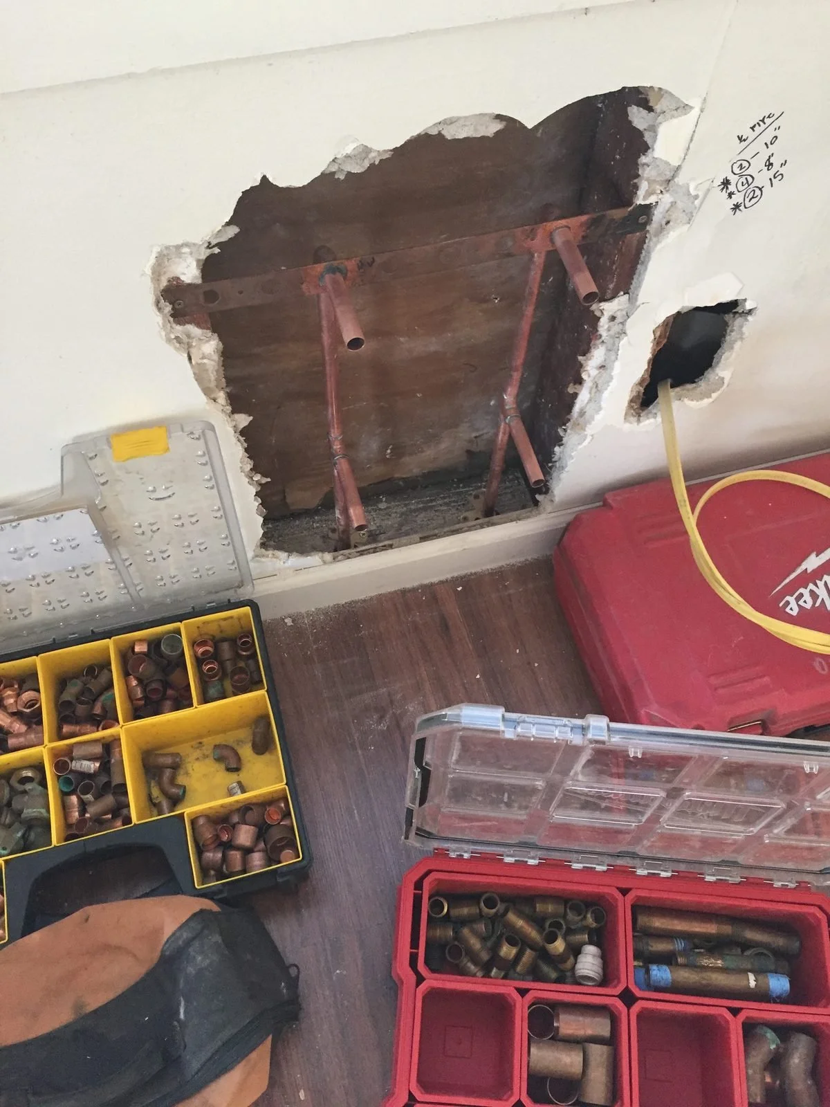Ser Plumbing plumber working through a Southeast LA County repipe