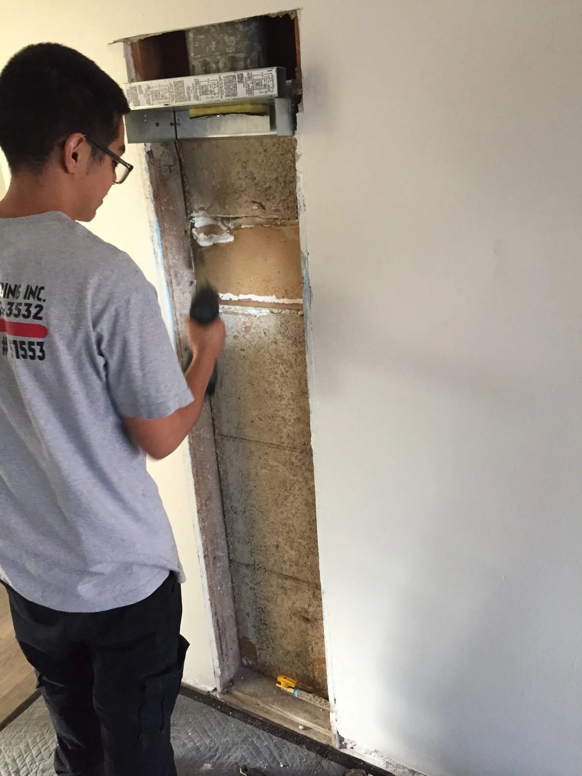 Ser Plumbing pressure testing new lines before walls close