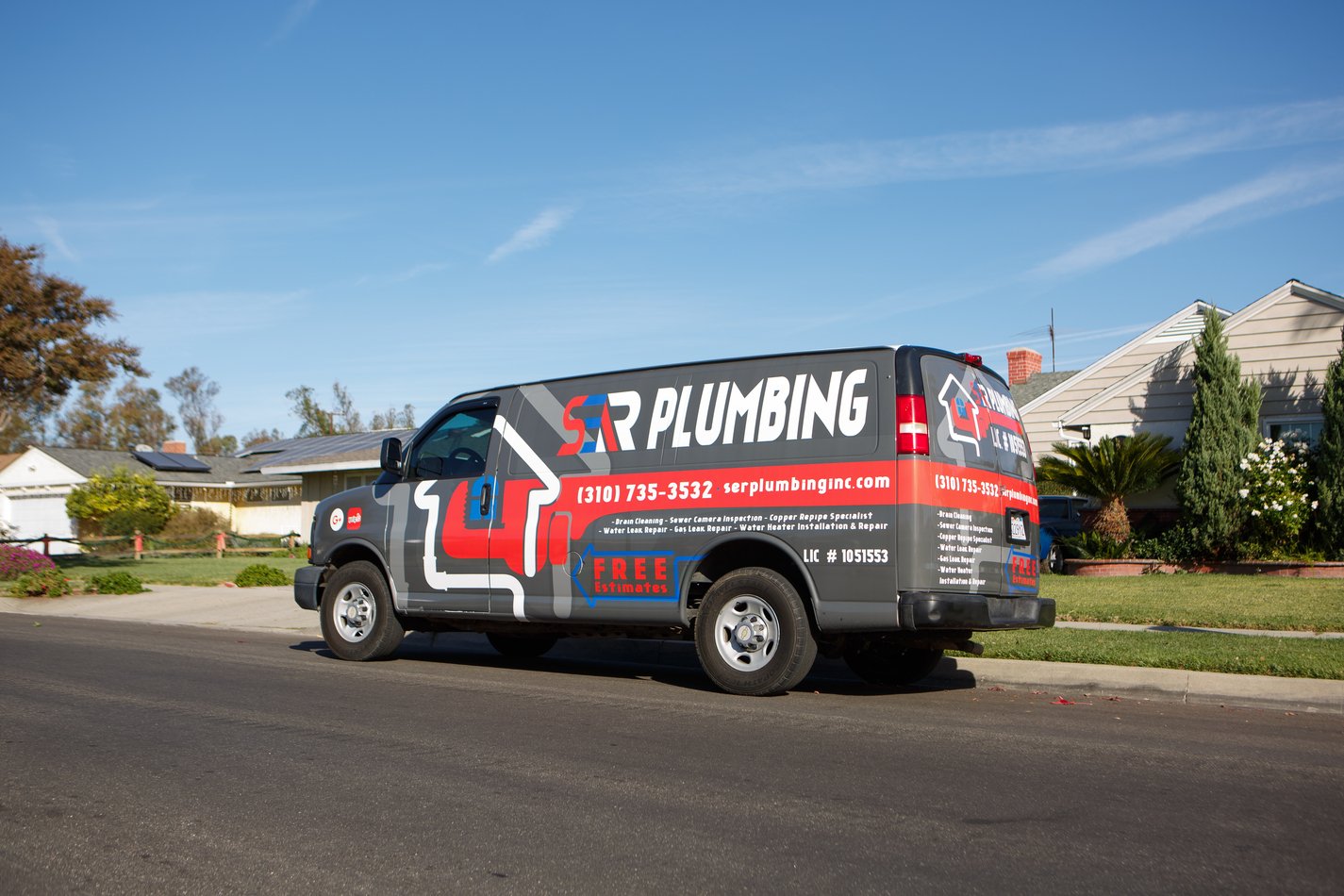 Ser Plumbing checking a fixture on a Southeast LA County service call