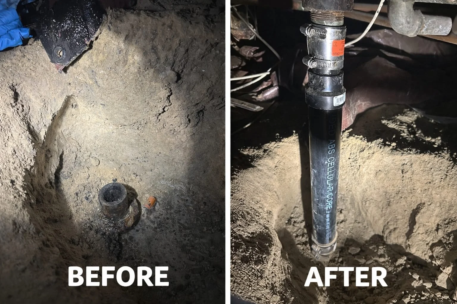 Trenchless sewer replacement access point by Ser Plumbing