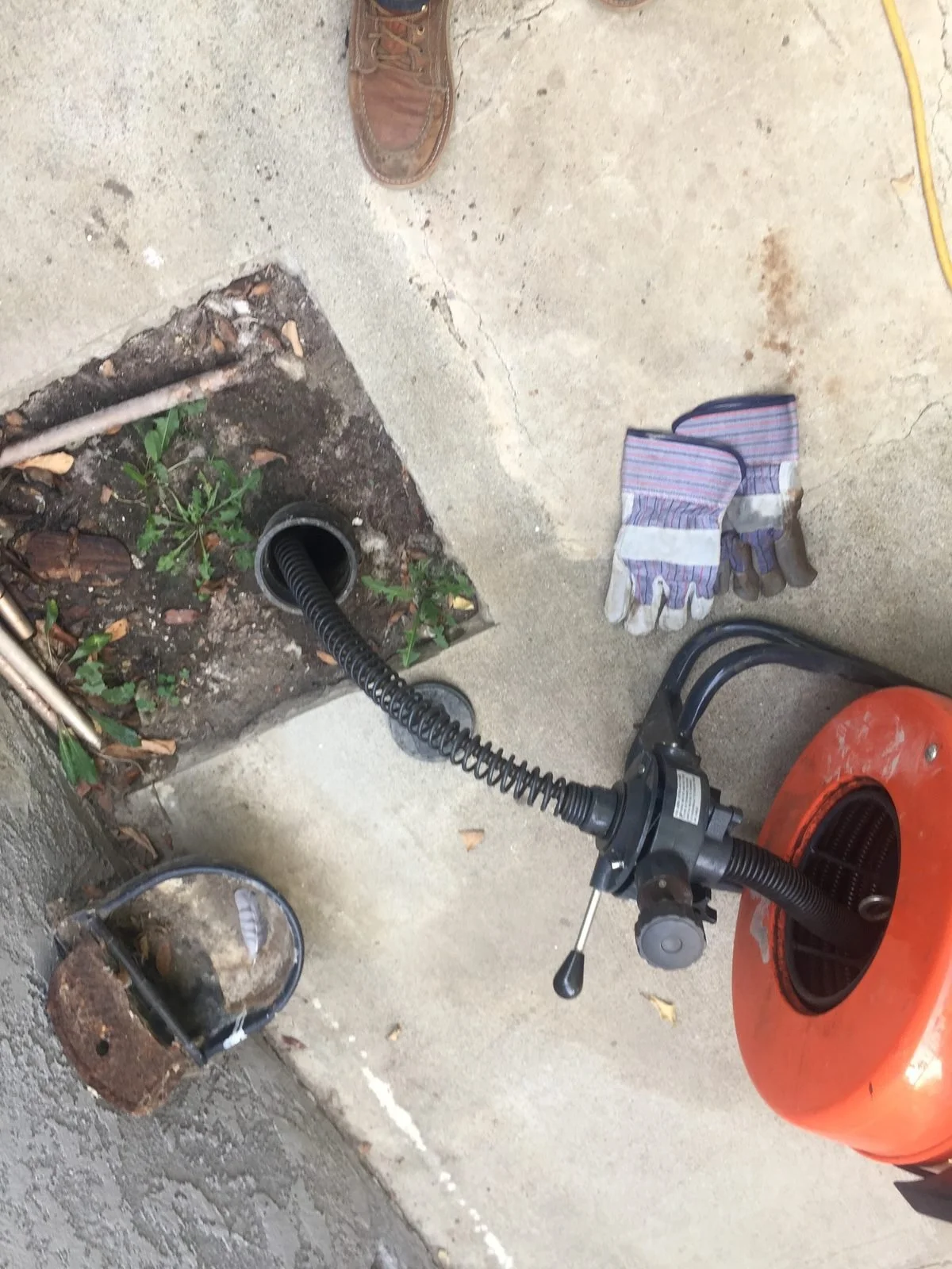 Drain machine on a Ser Plumbing job in Southeast LA County