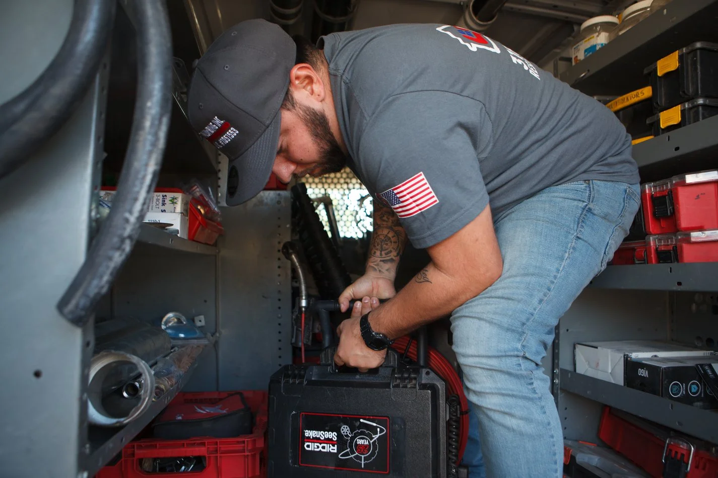 The Ser Plumbing crew at the service van