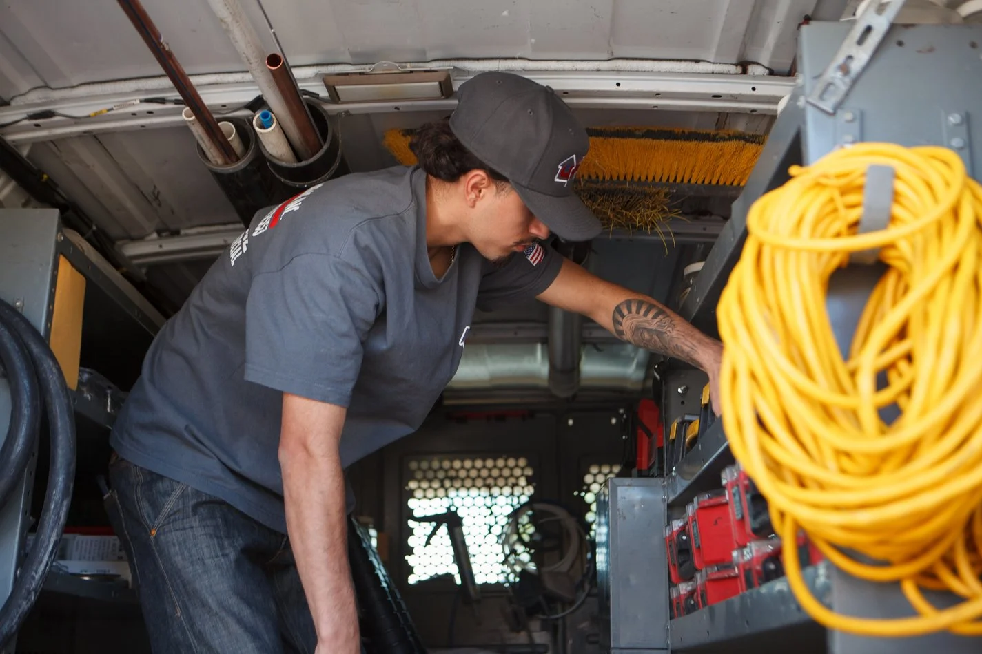 The Ser Plumbing crew at the service van