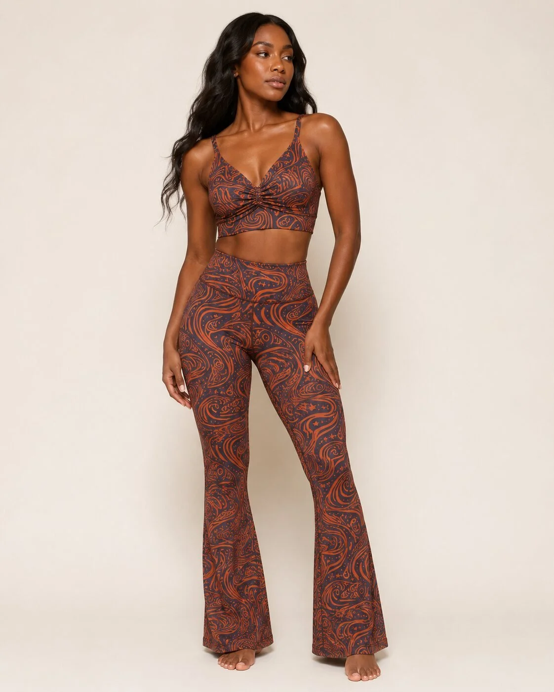 Far Out Pilates activewear model