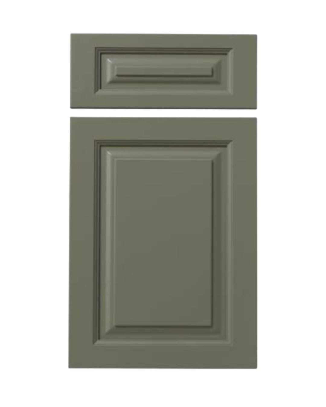 Standard raised panel cabinet door, white painted finish