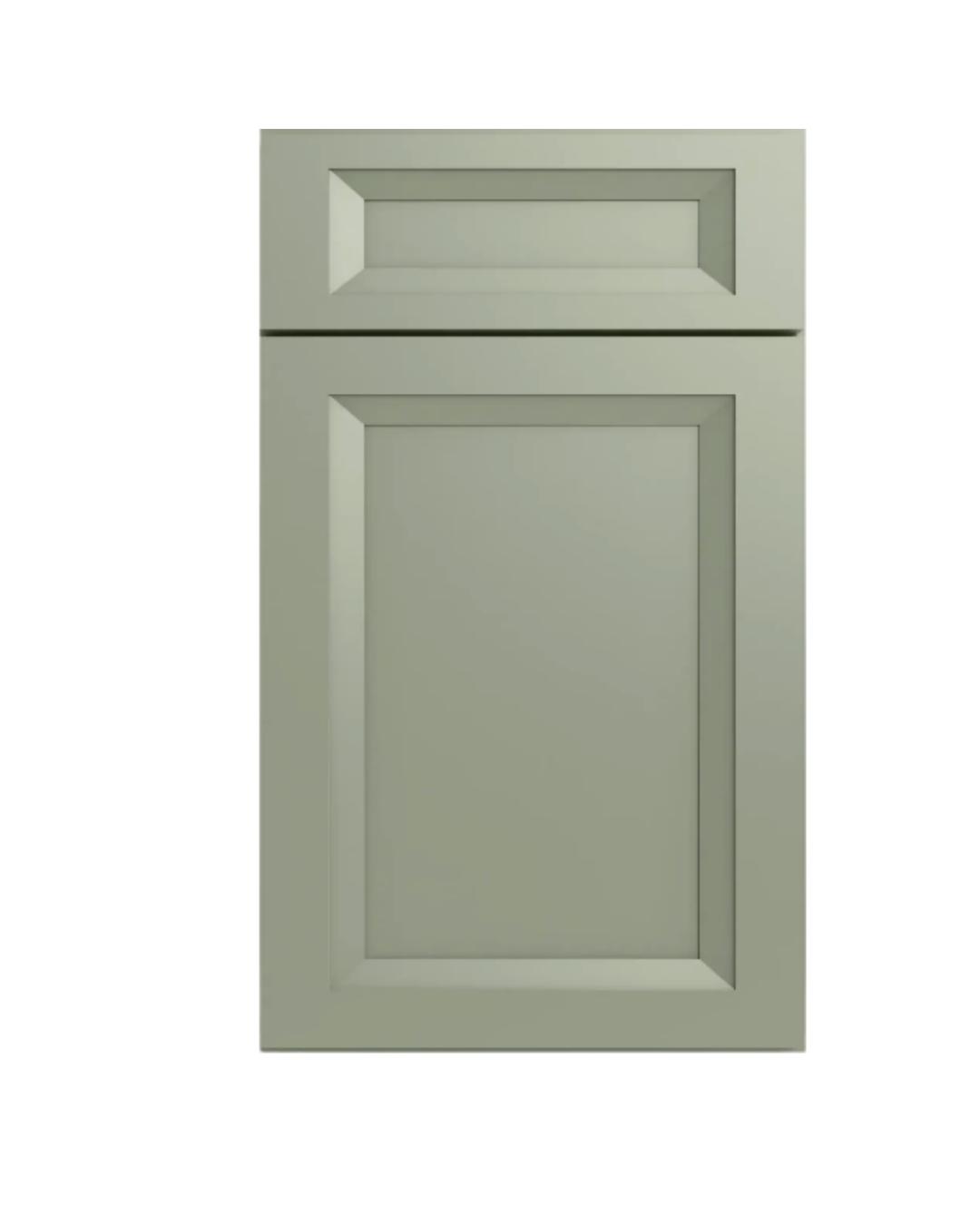 Steep bevel style cabinet door, sharp angled edge profile