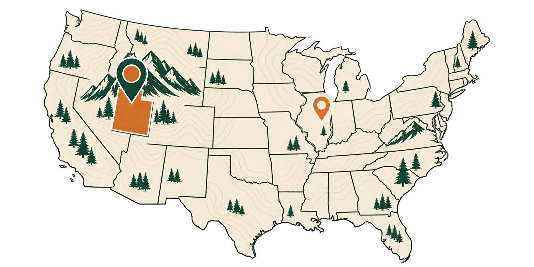 Trailhead RV primary service area map for Weber, Davis, and Salt Lake Counties