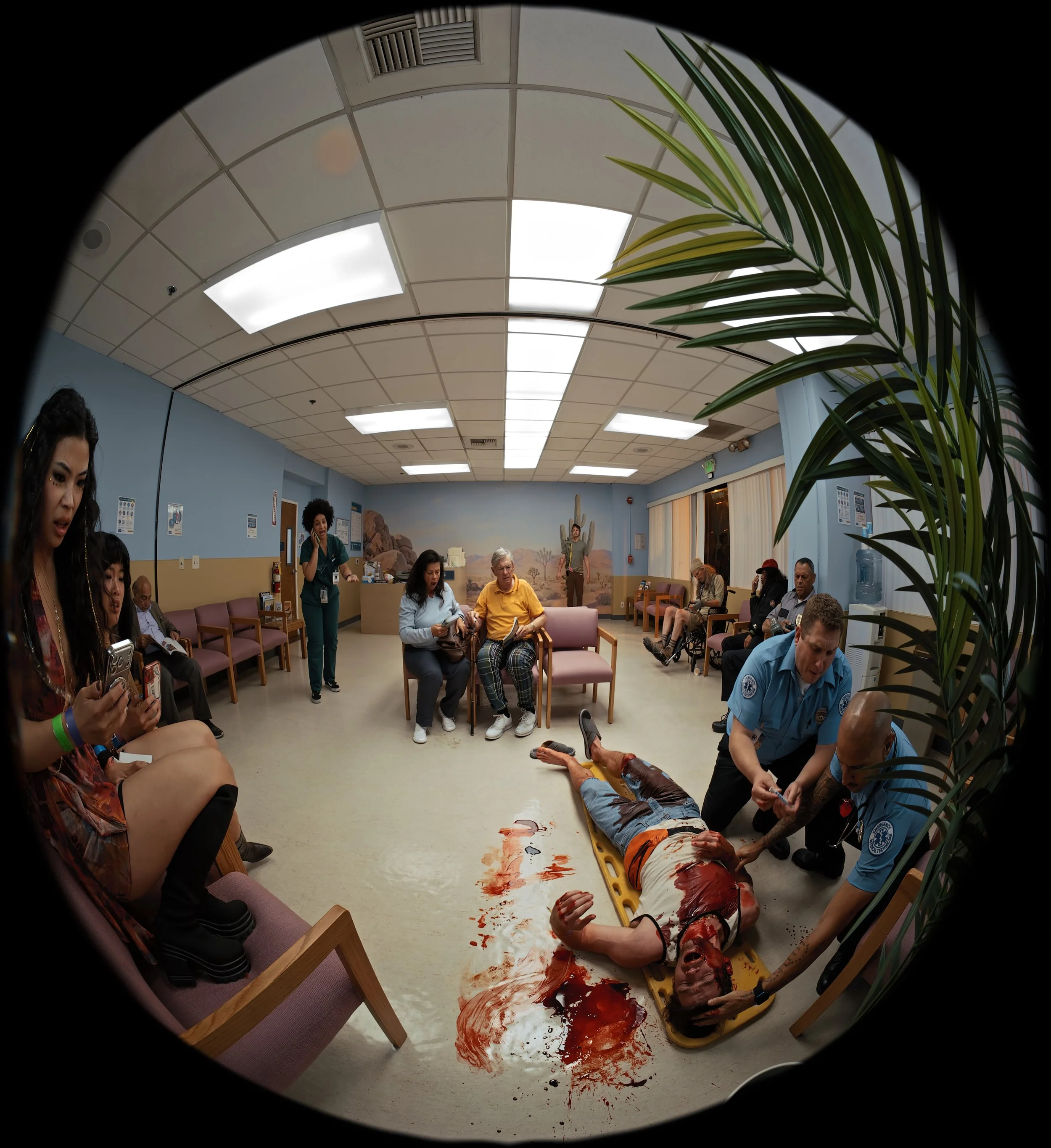 Behind the scenes of Desert Palms in the emergency room waiting room