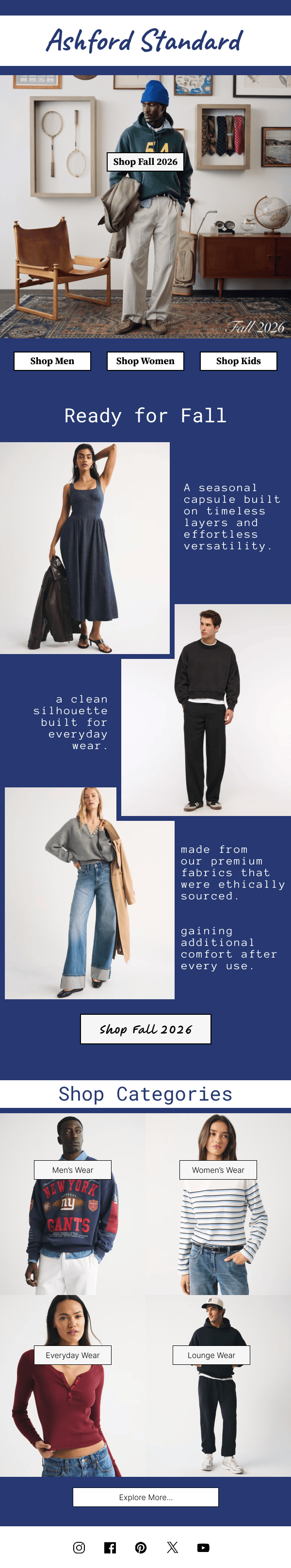 Apparel campaign email design
